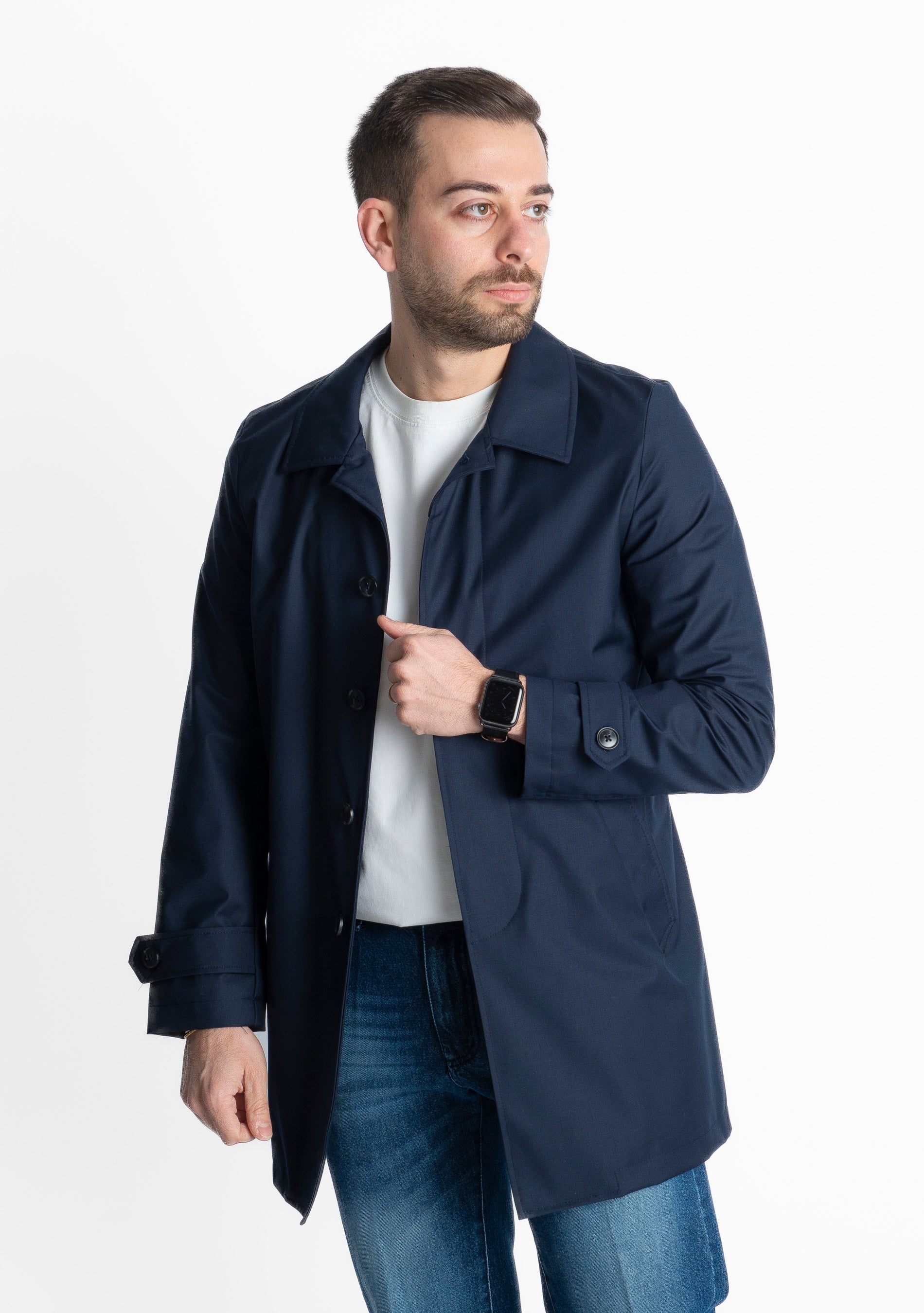 Trench Uomo No Stiro Blu