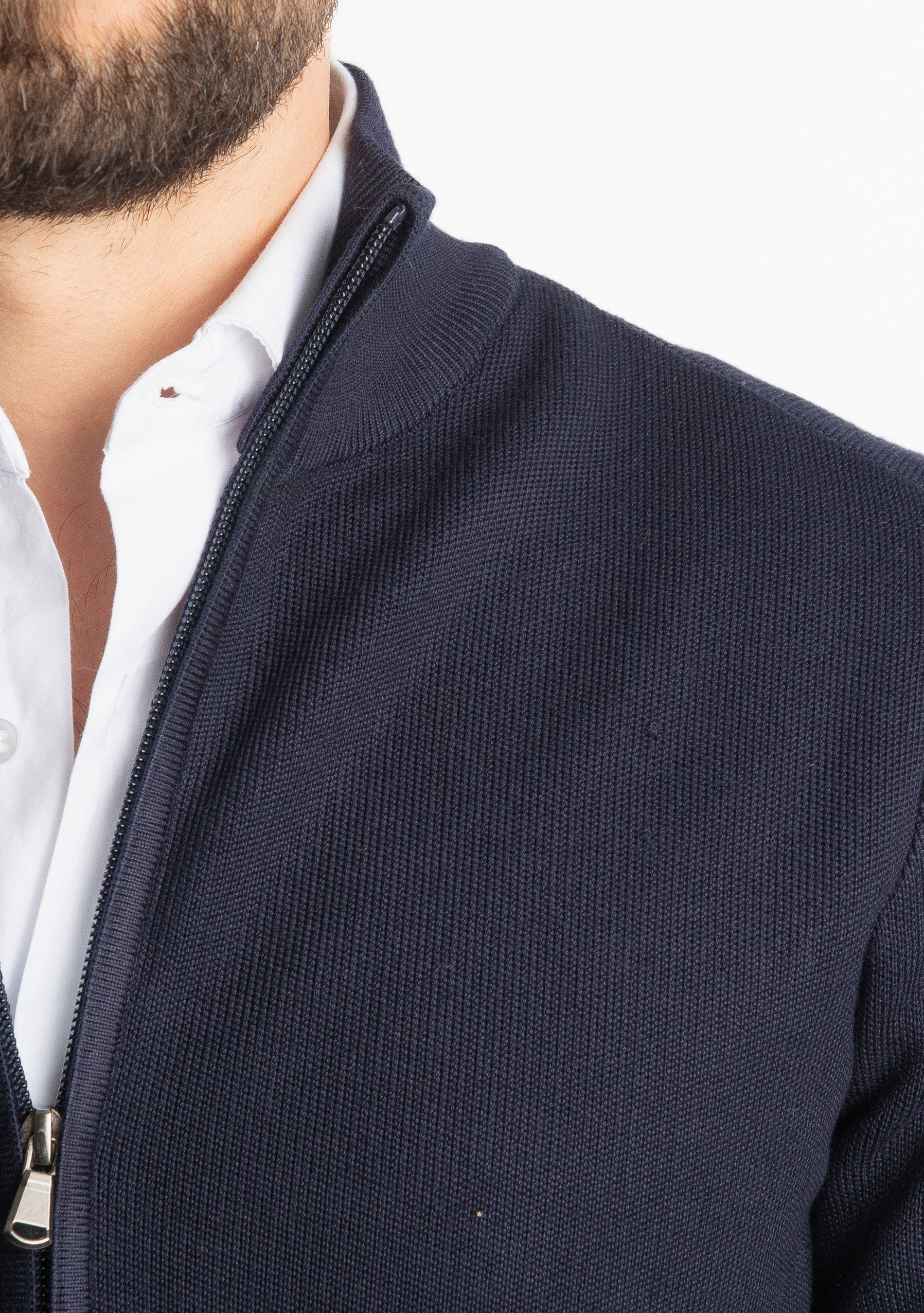 Cardigan Con Zip 251167 Blu