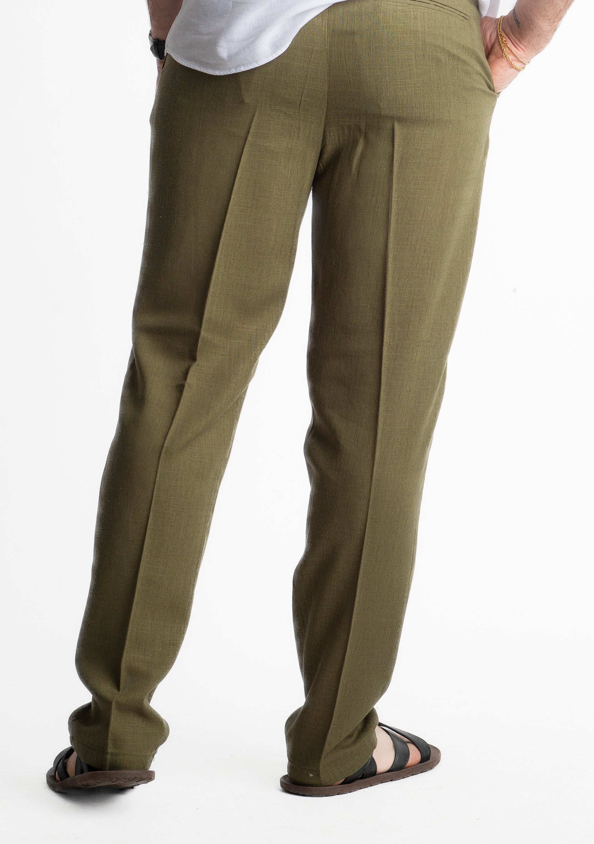 Pantalone in Lino Officine Borboniche Verde