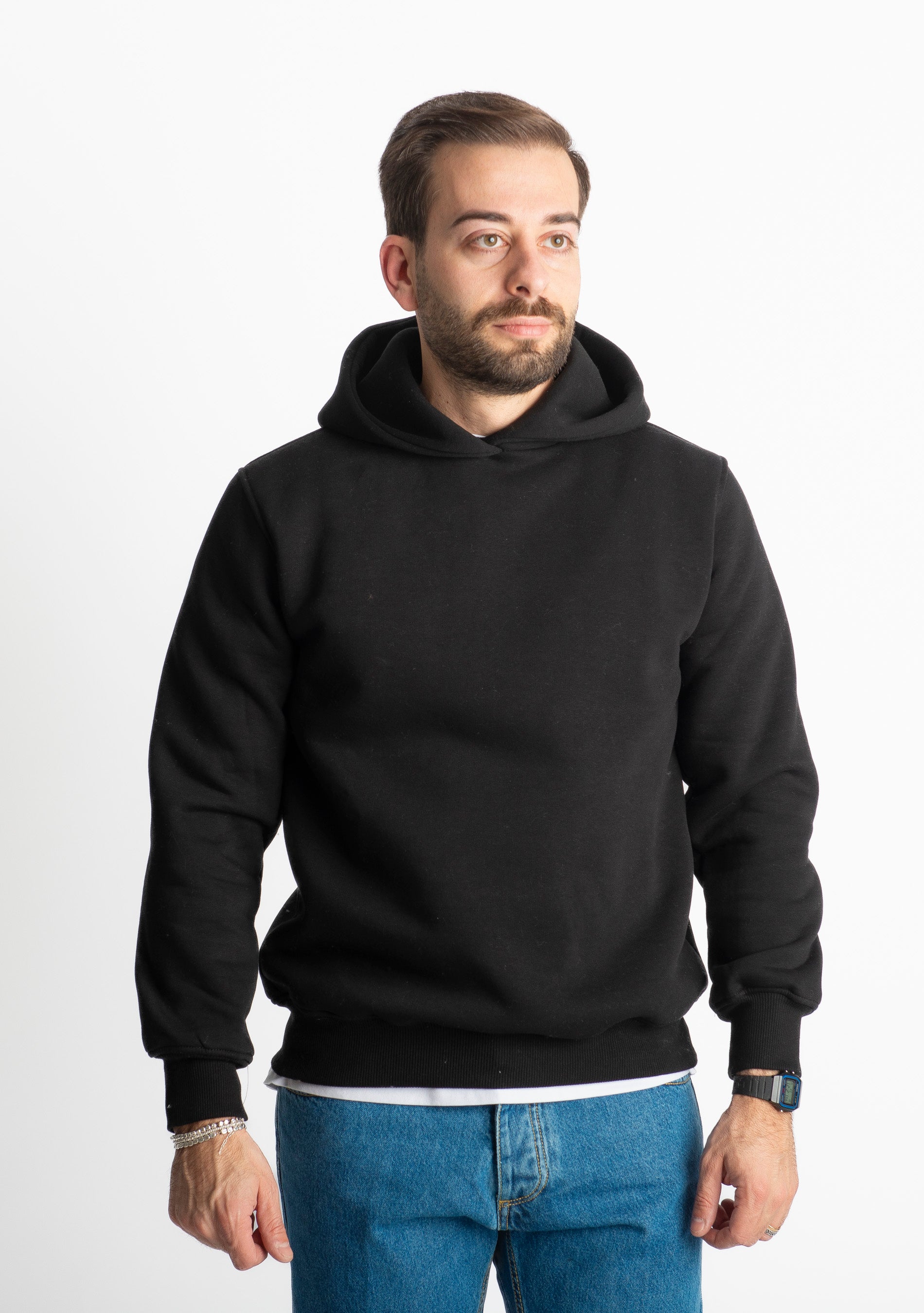 Felpa Uomo Con Cappuccio 0310 Nera