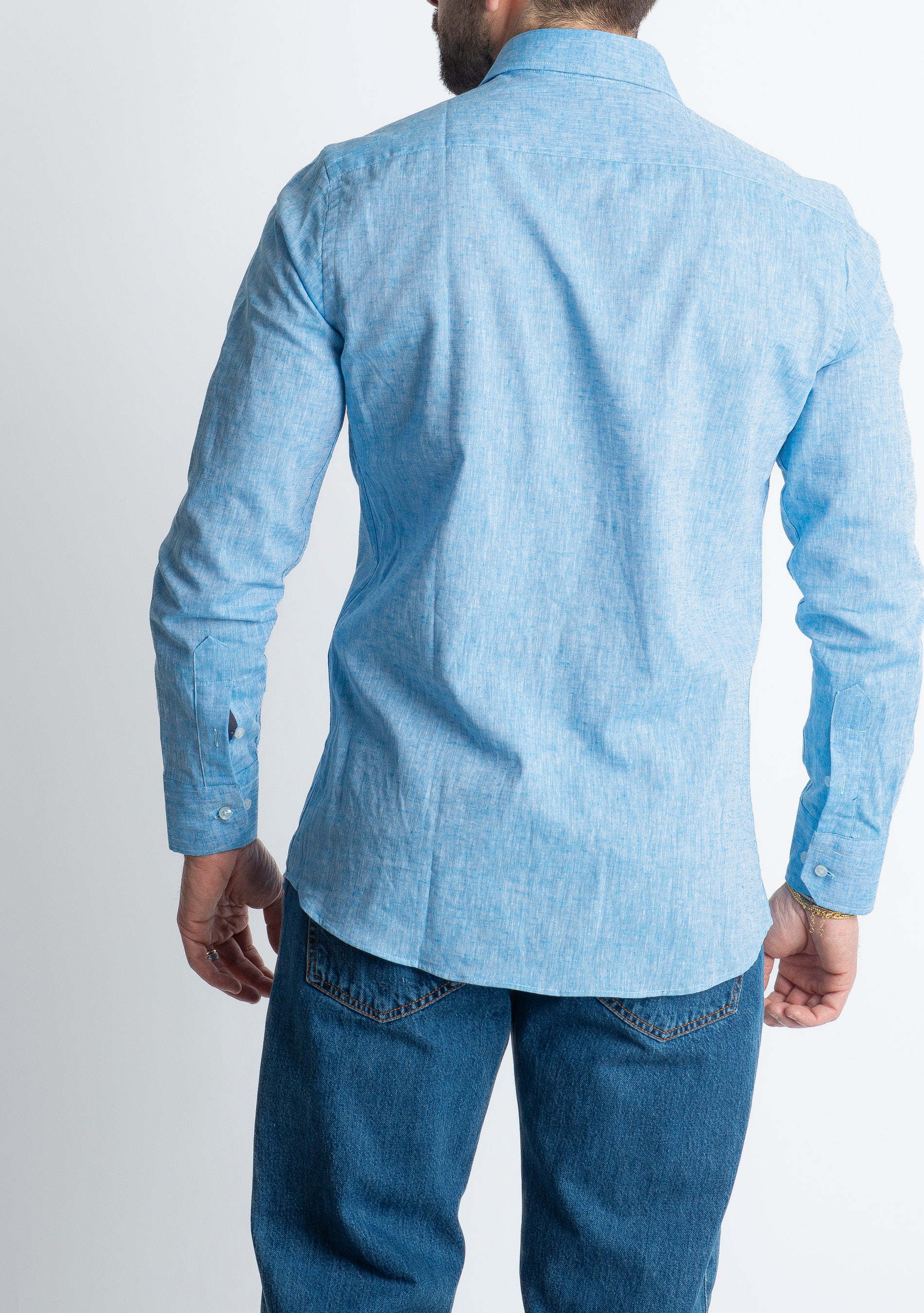 Camicia in Lino Azzurro