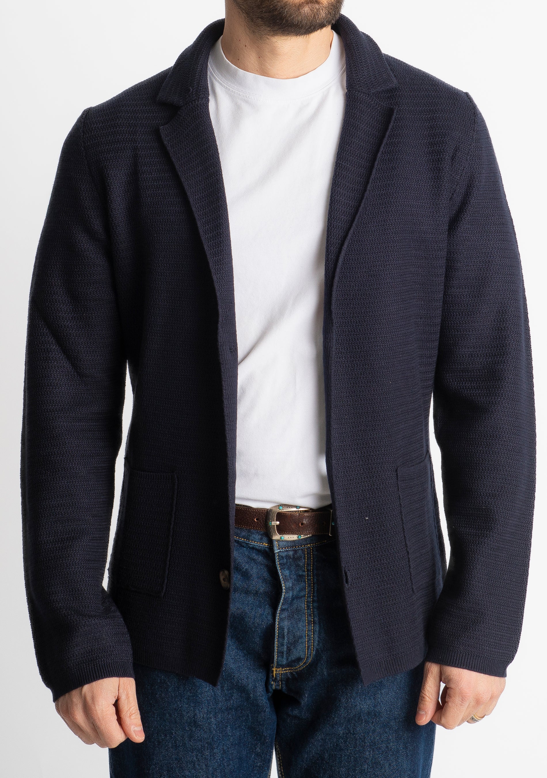 Giacca In Maglia Blu