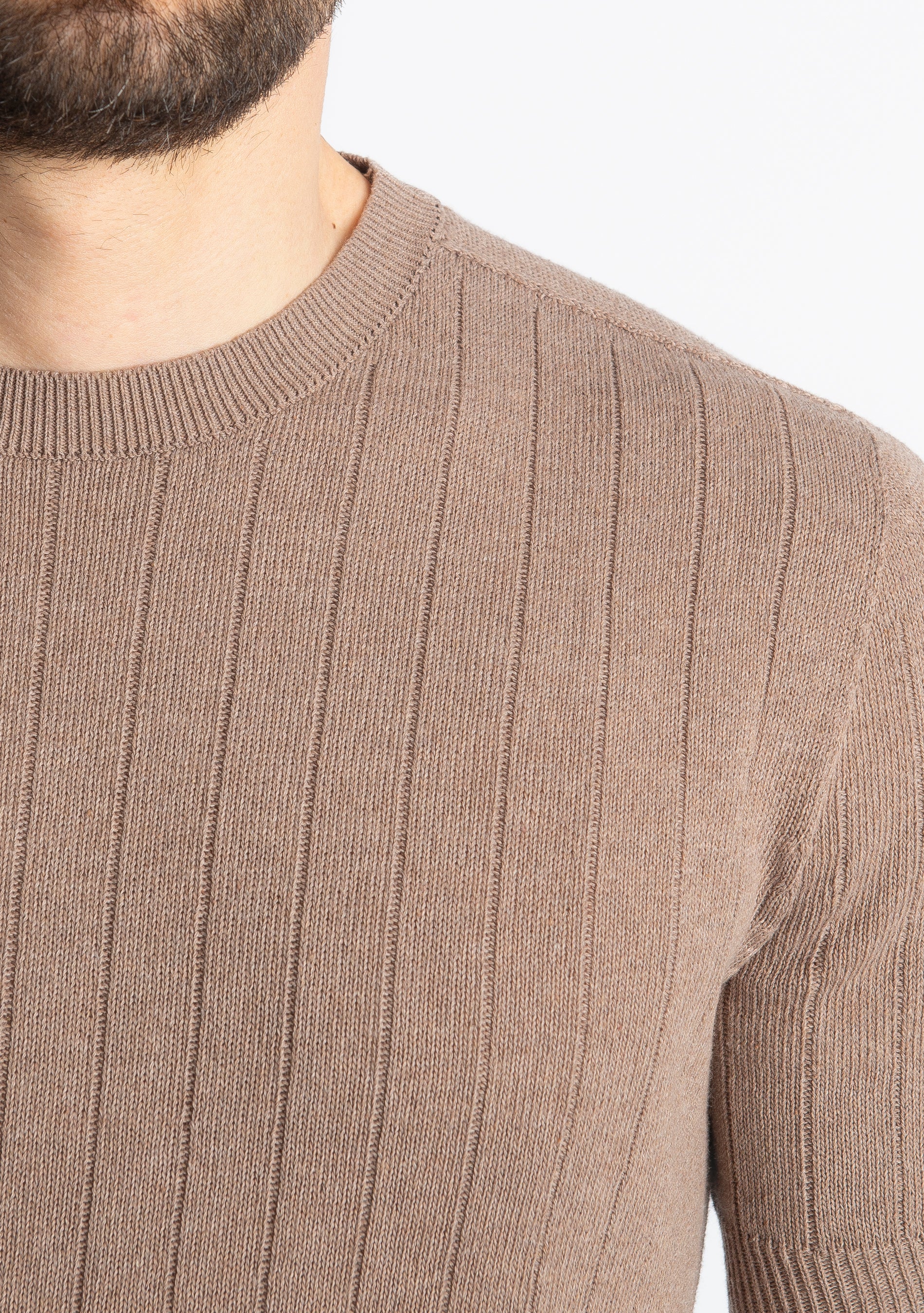 T-shirt In Filo A Coste Fango