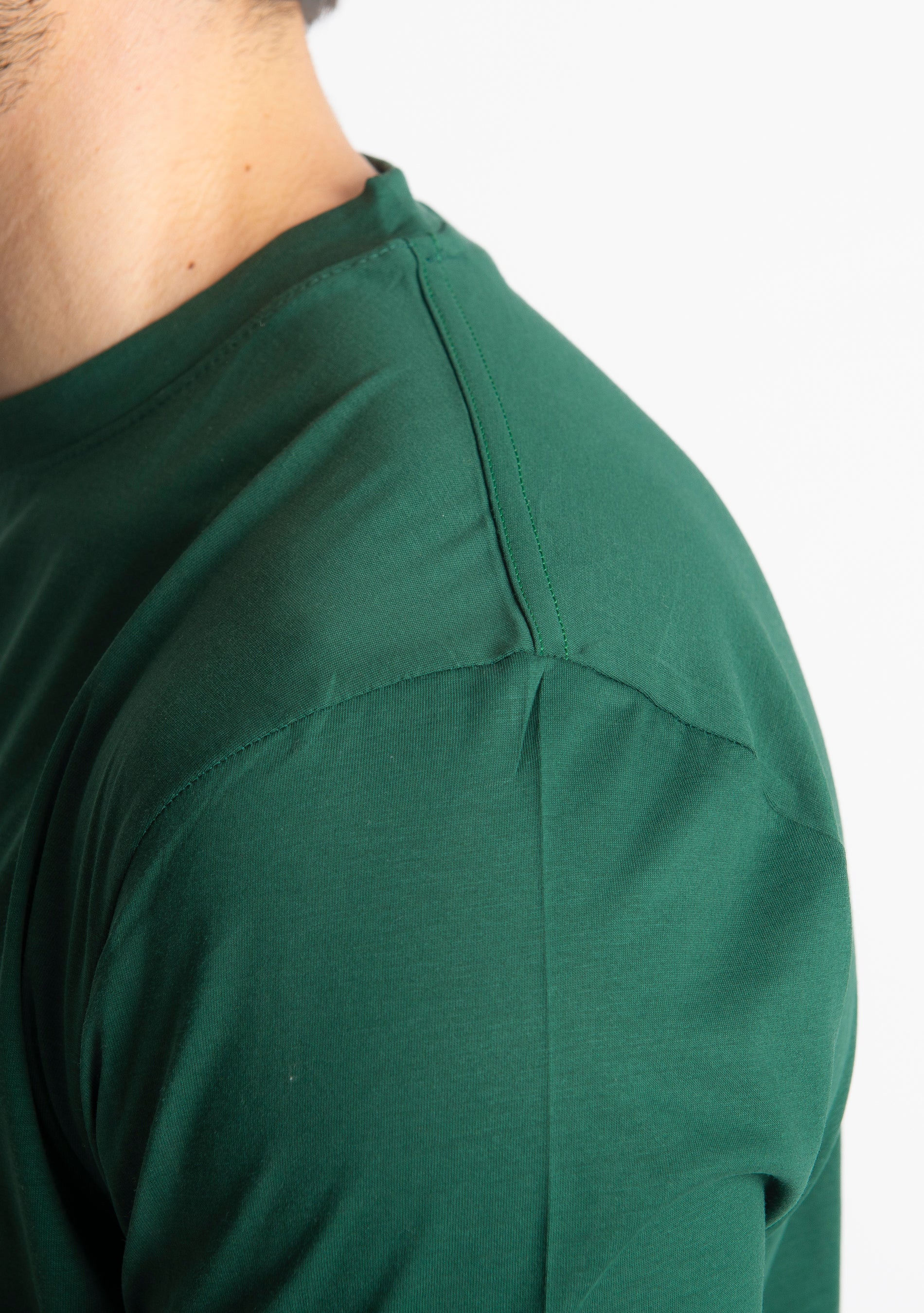 T-shirt In Filo Di Scozia Mercerizzato Verde Loden