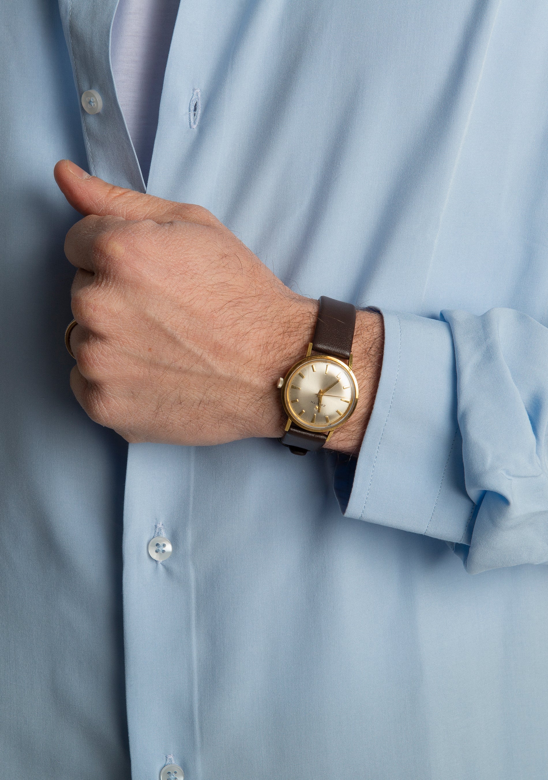 Camicia in Viscosa Over Celeste