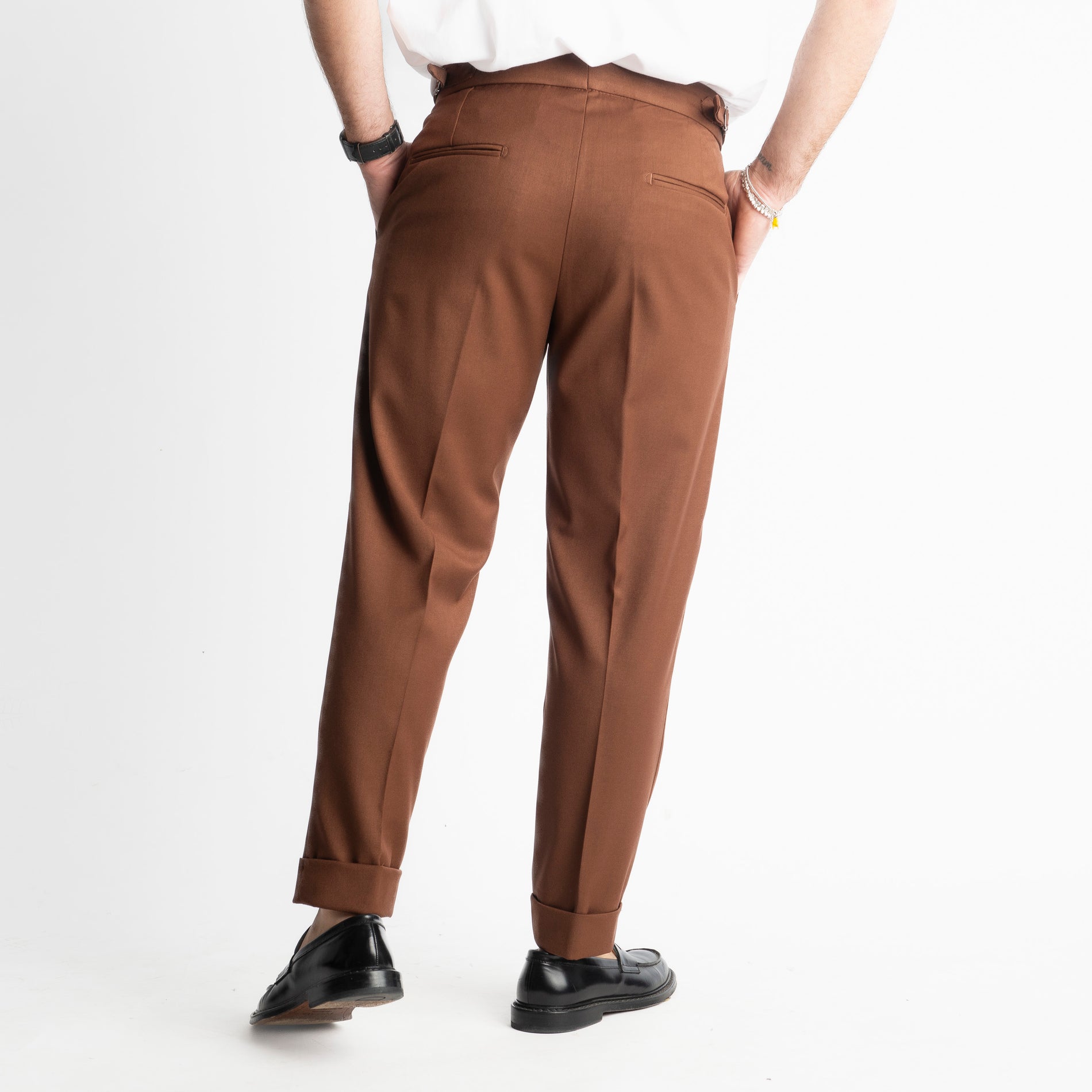 Pantalone Pisa Con Fibbia Tabacco