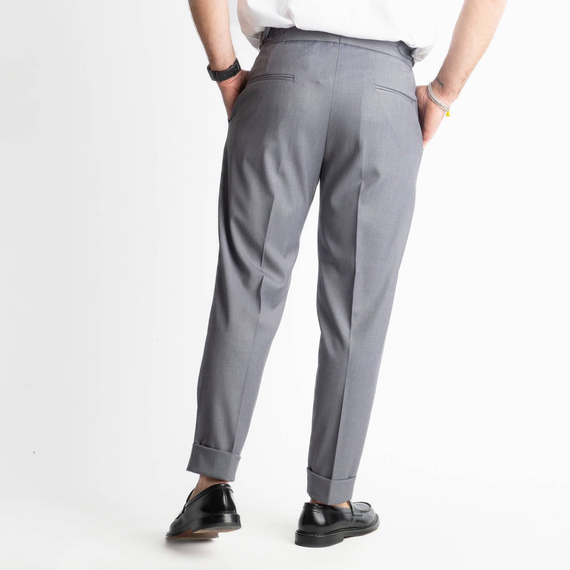 Pantalone Pisa Con Fibbia Grigio