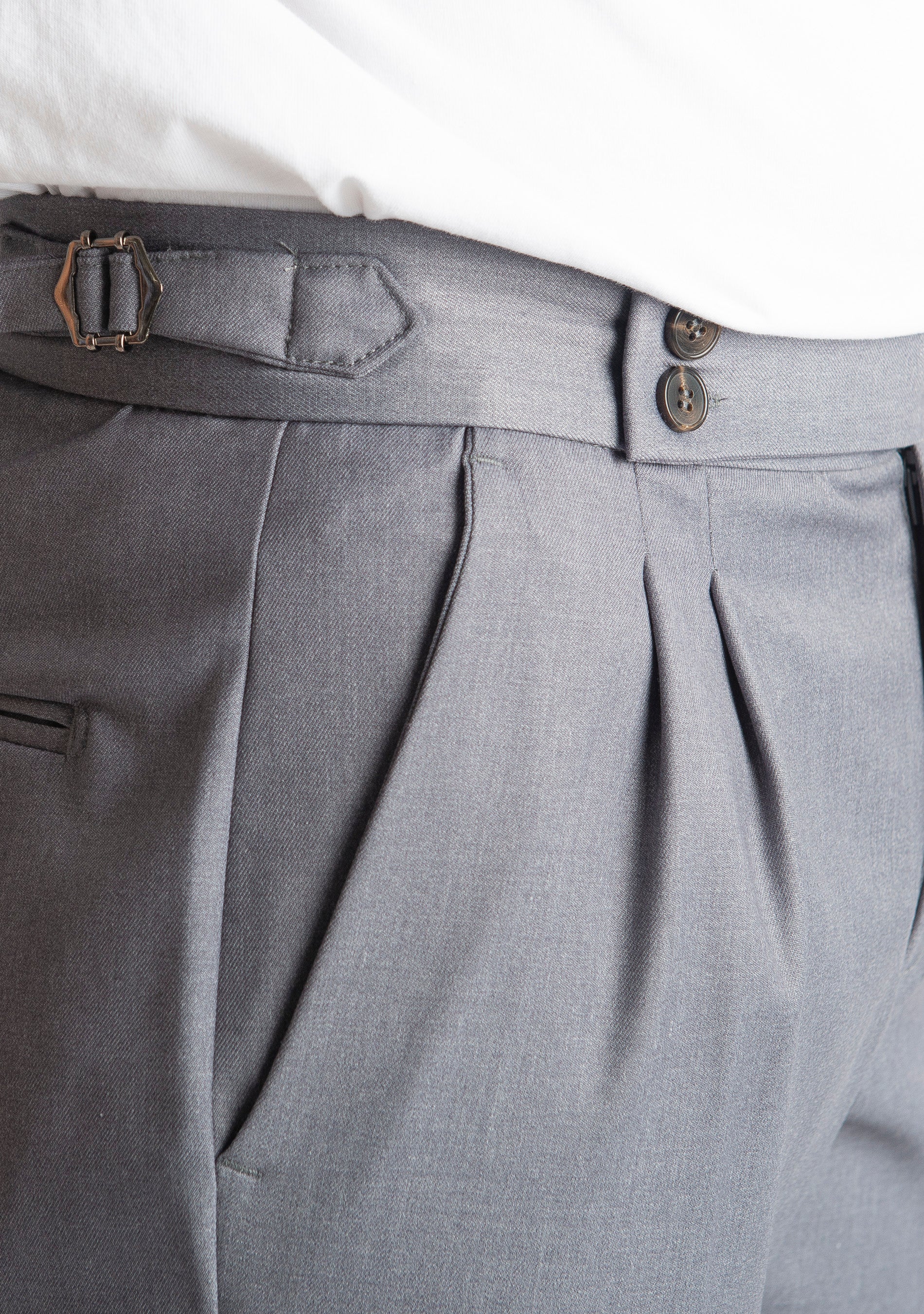 Pantalone Pisa Con Fibbia Grigio