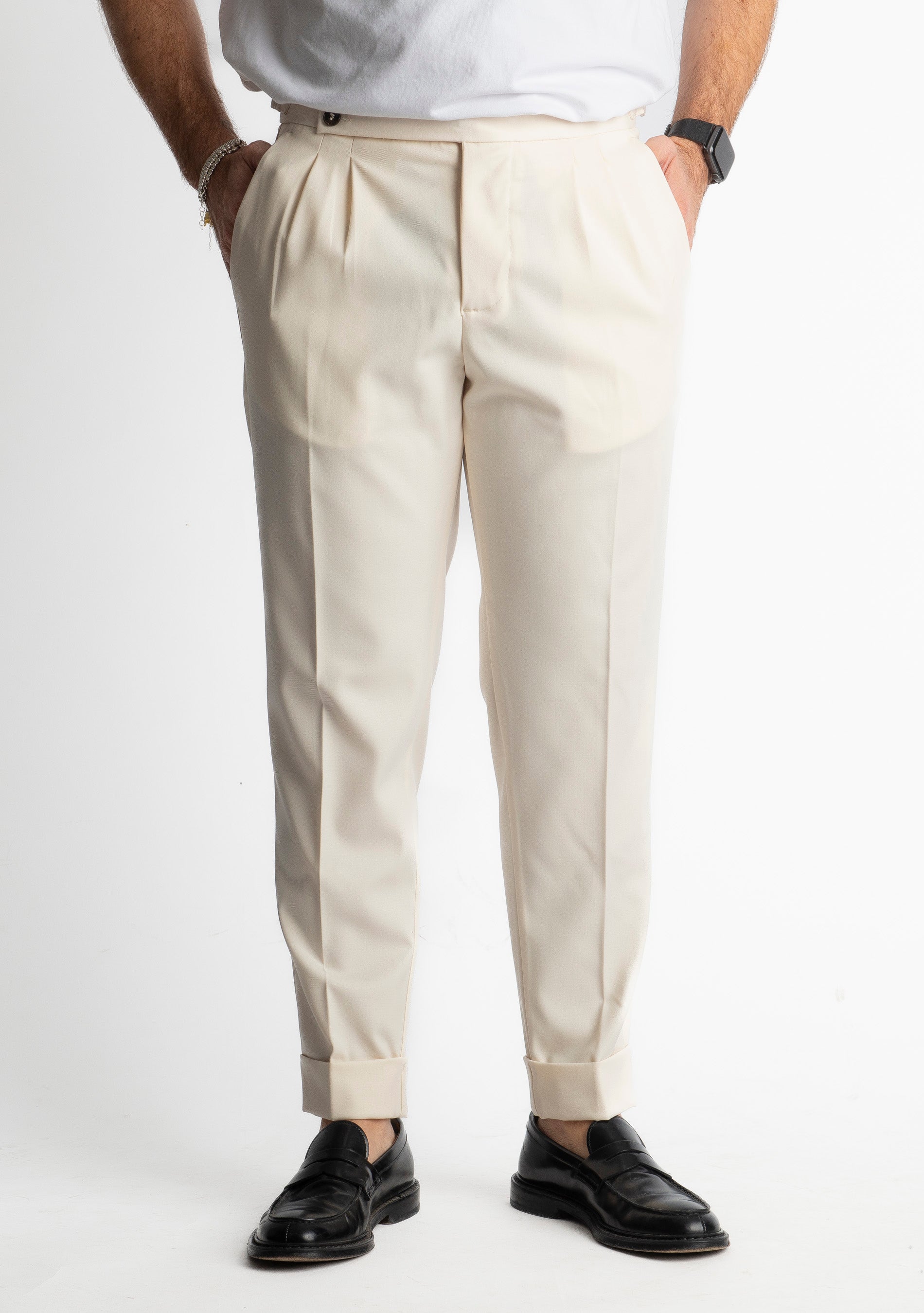 Pantalone Pisa Con Fibbia Burro