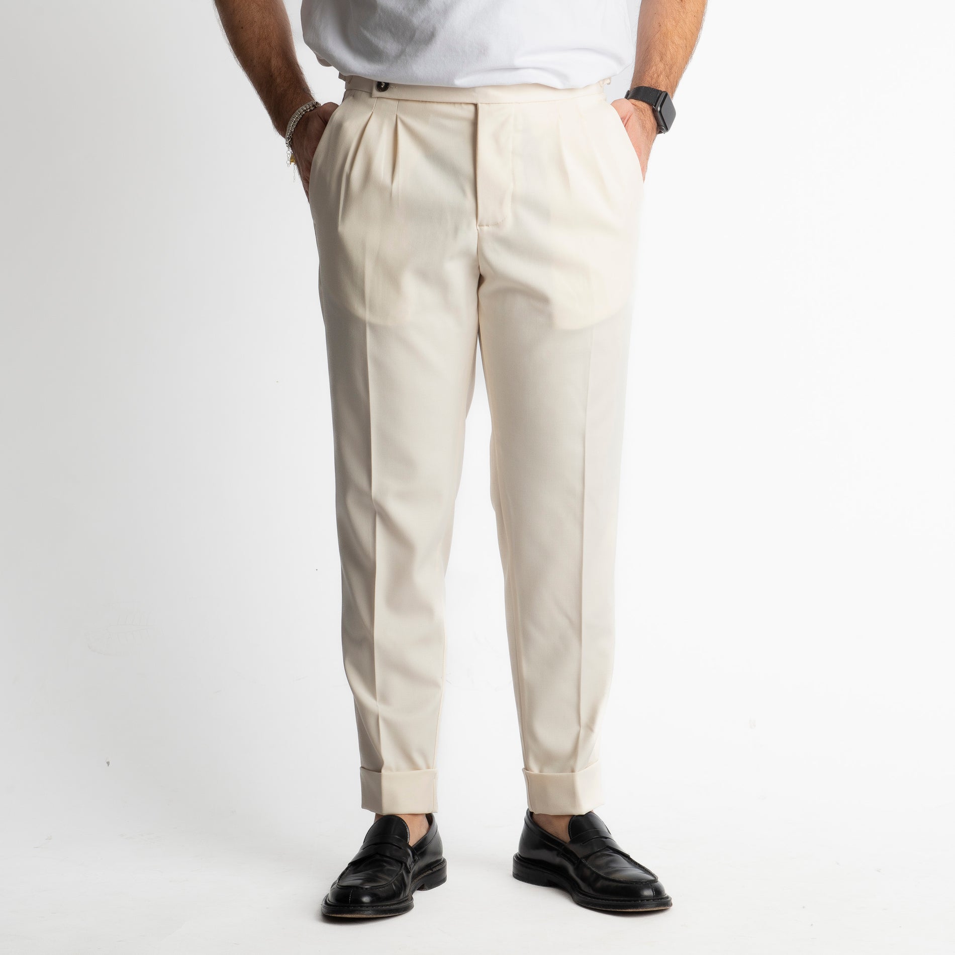 Pantalone Pisa Con Fibbia Burro
