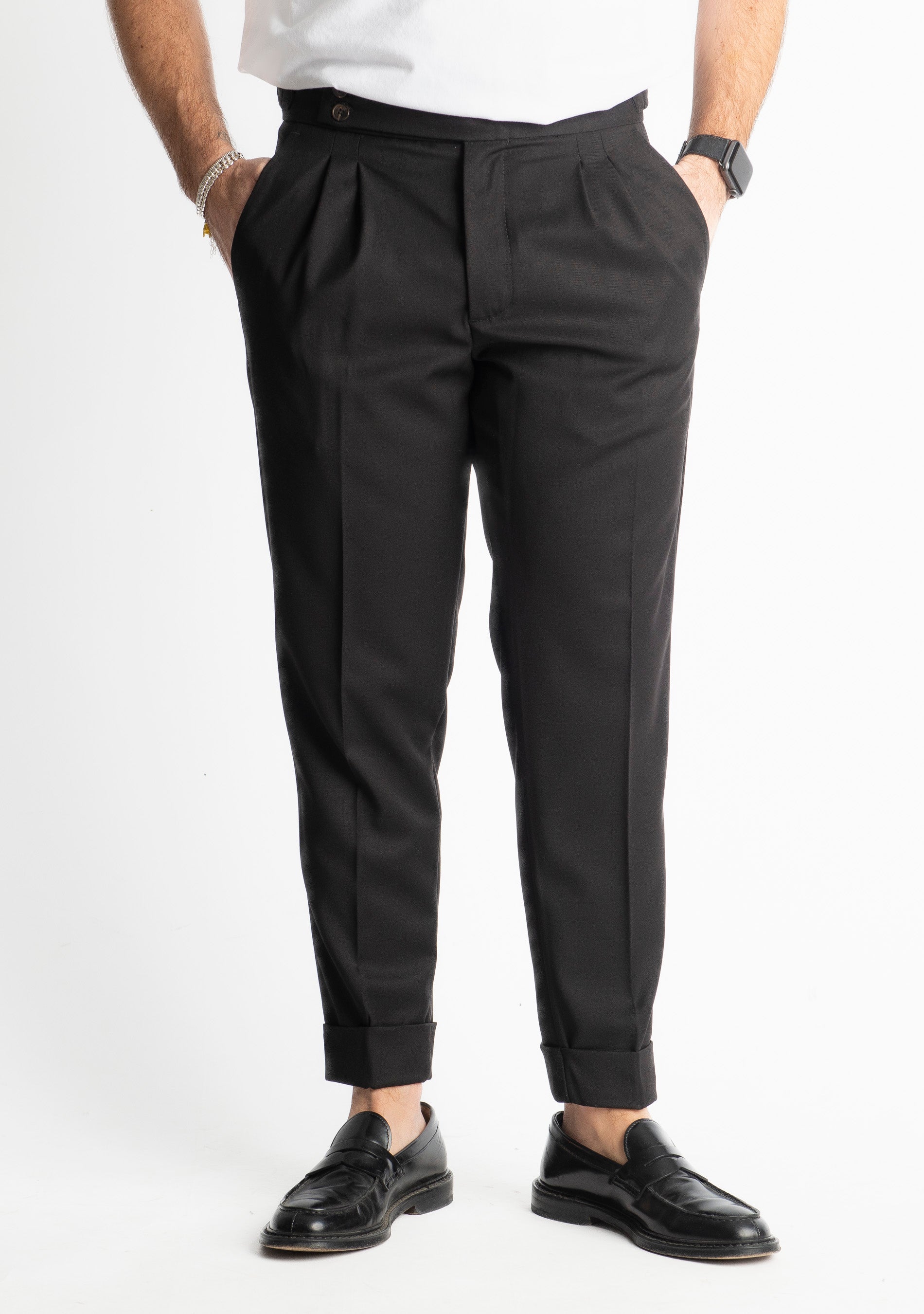 Pantalone Tennesse Doppia Fibbia TO8025 Nero