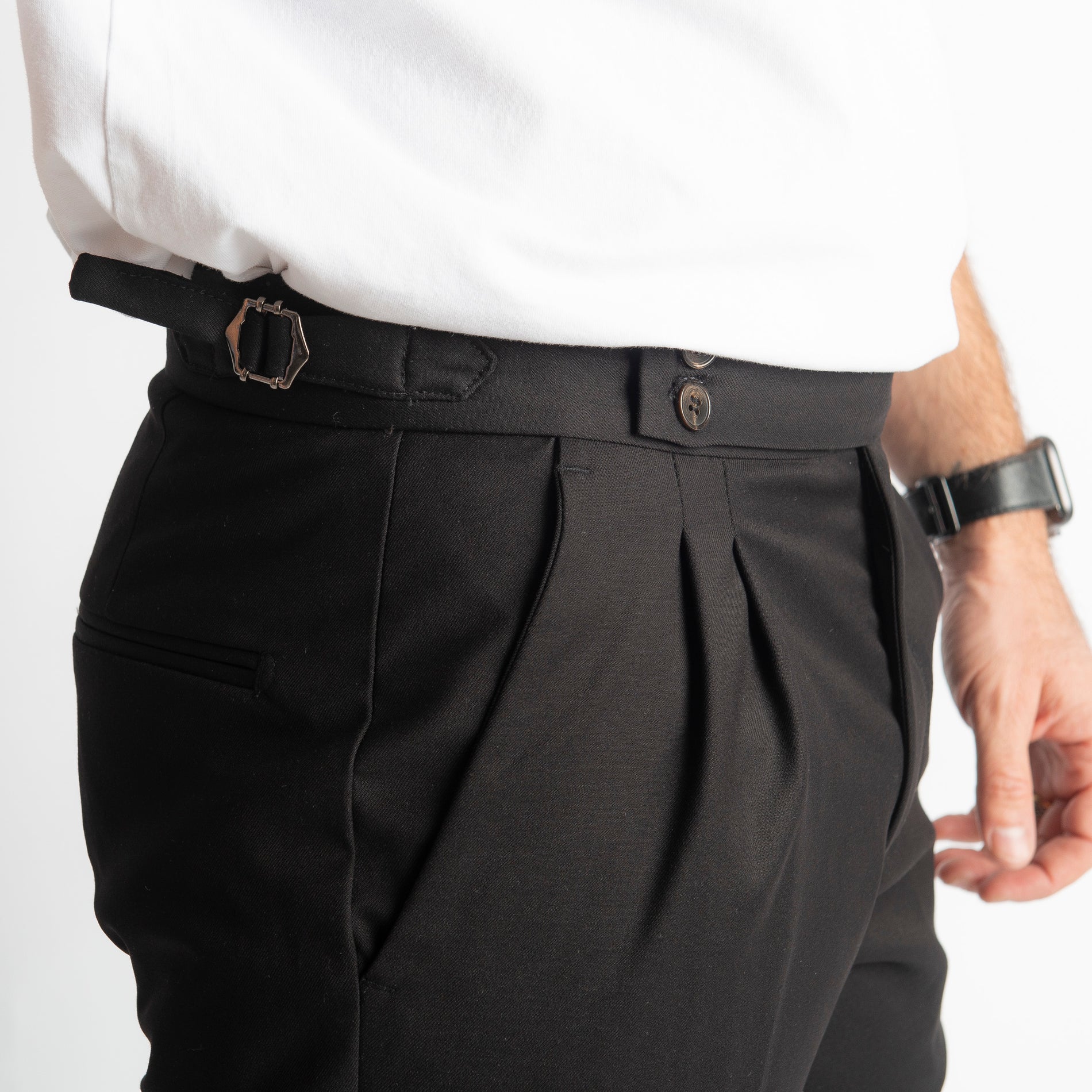 Pantalone Tennesse Doppia Fibbia TO8025 Nero