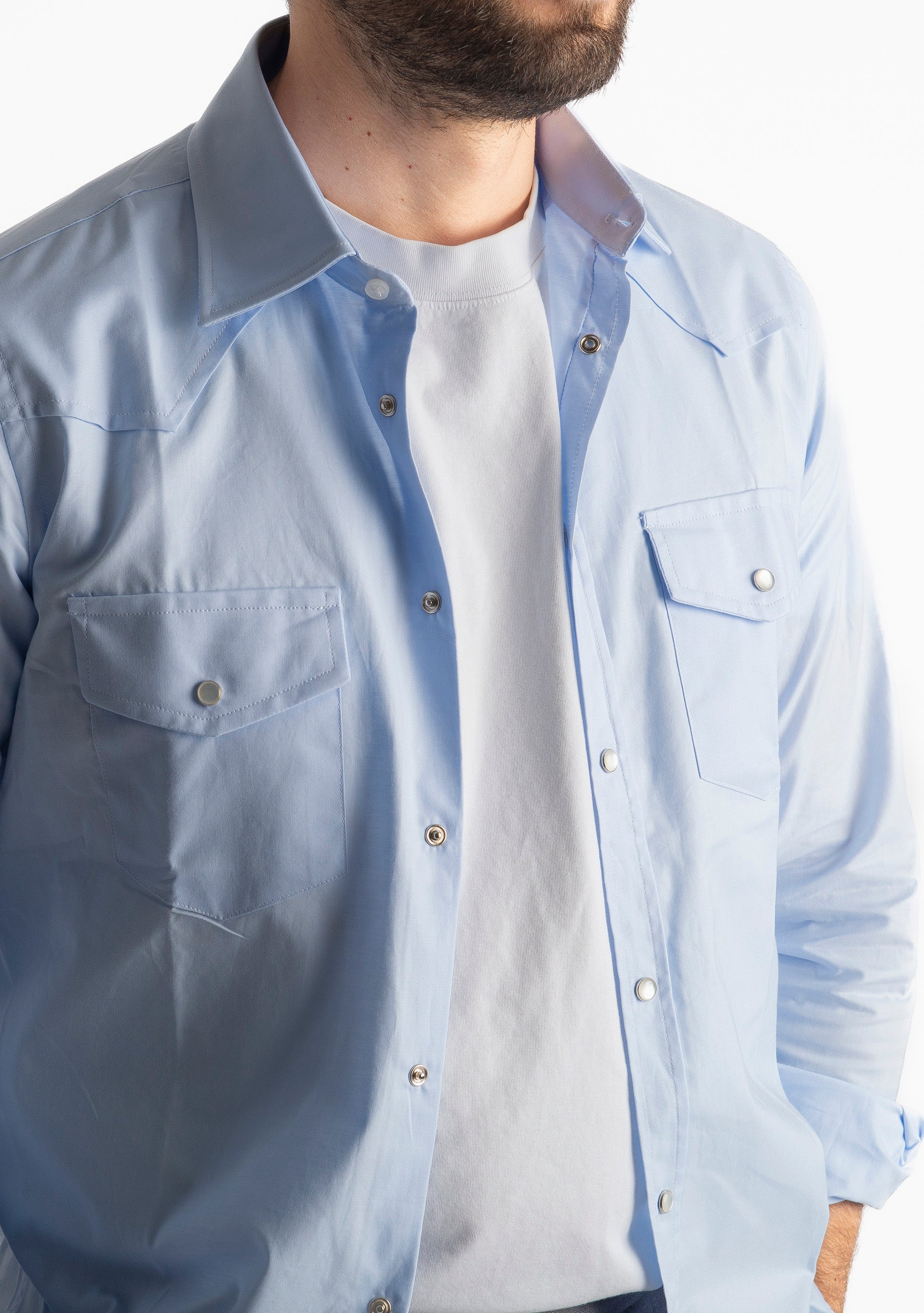 Camicia Texana Celeste