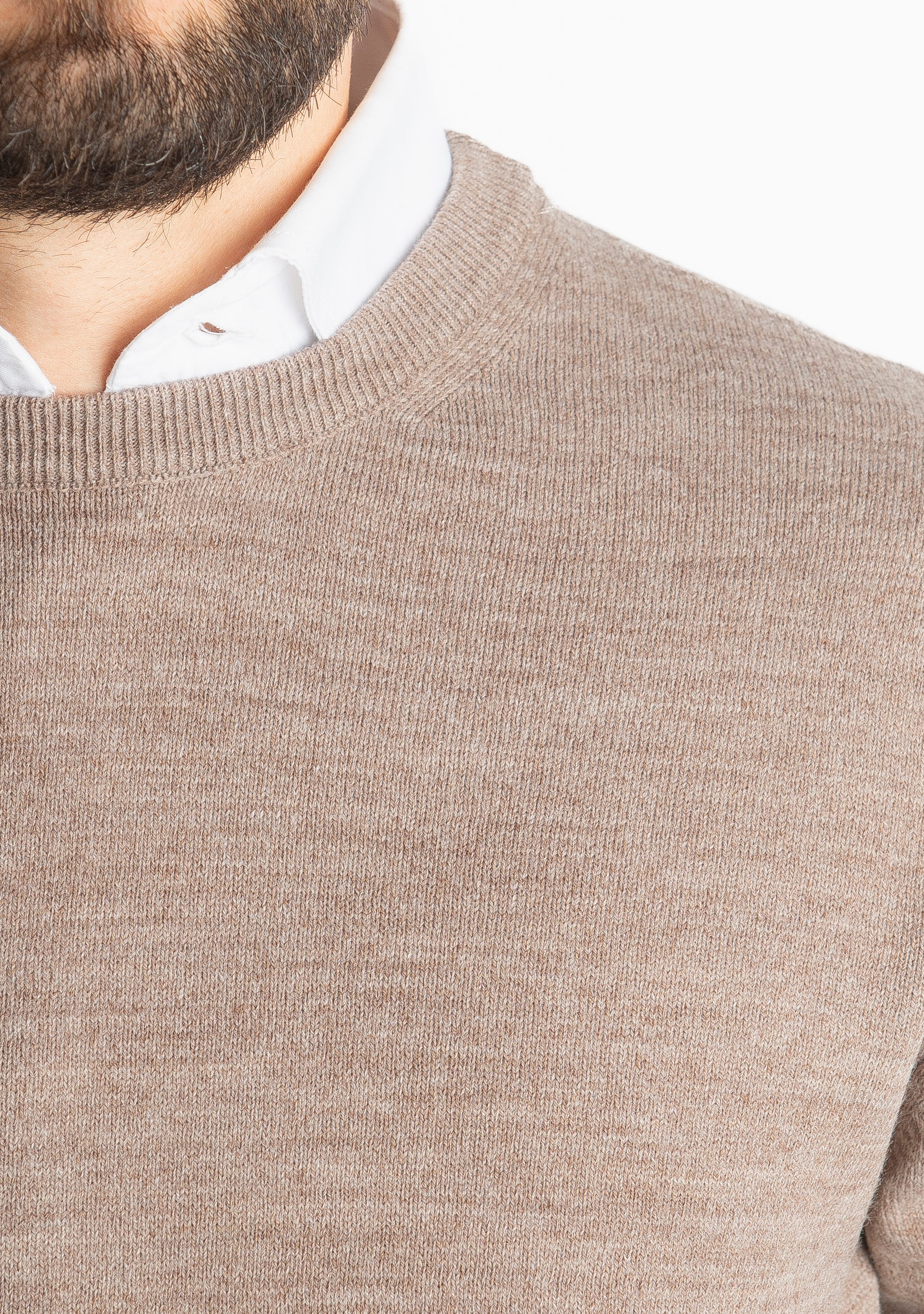 Maglioncino Girocollo In Lana Merinos Fango