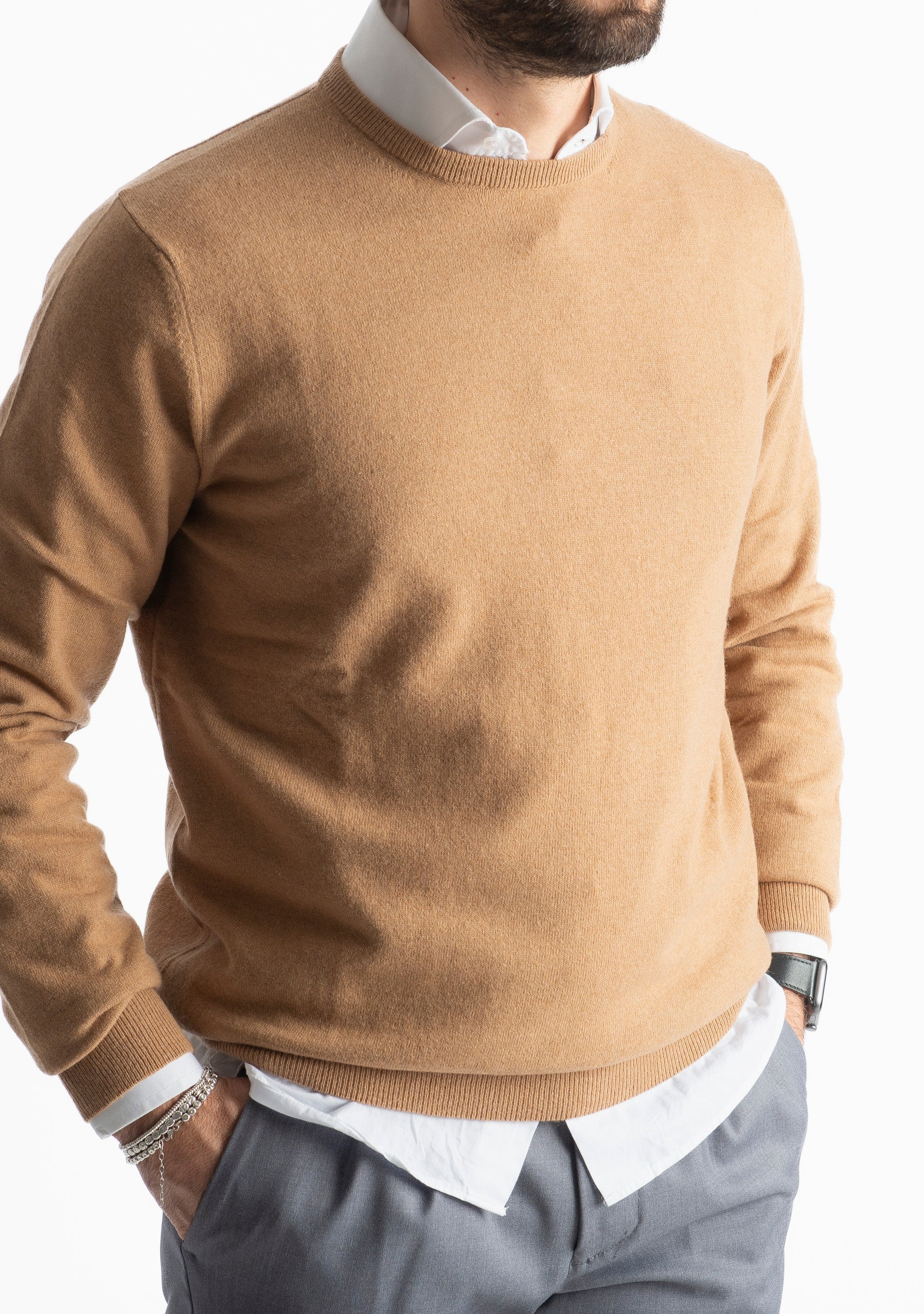 Maglioncino Misto Cashmere Cammello