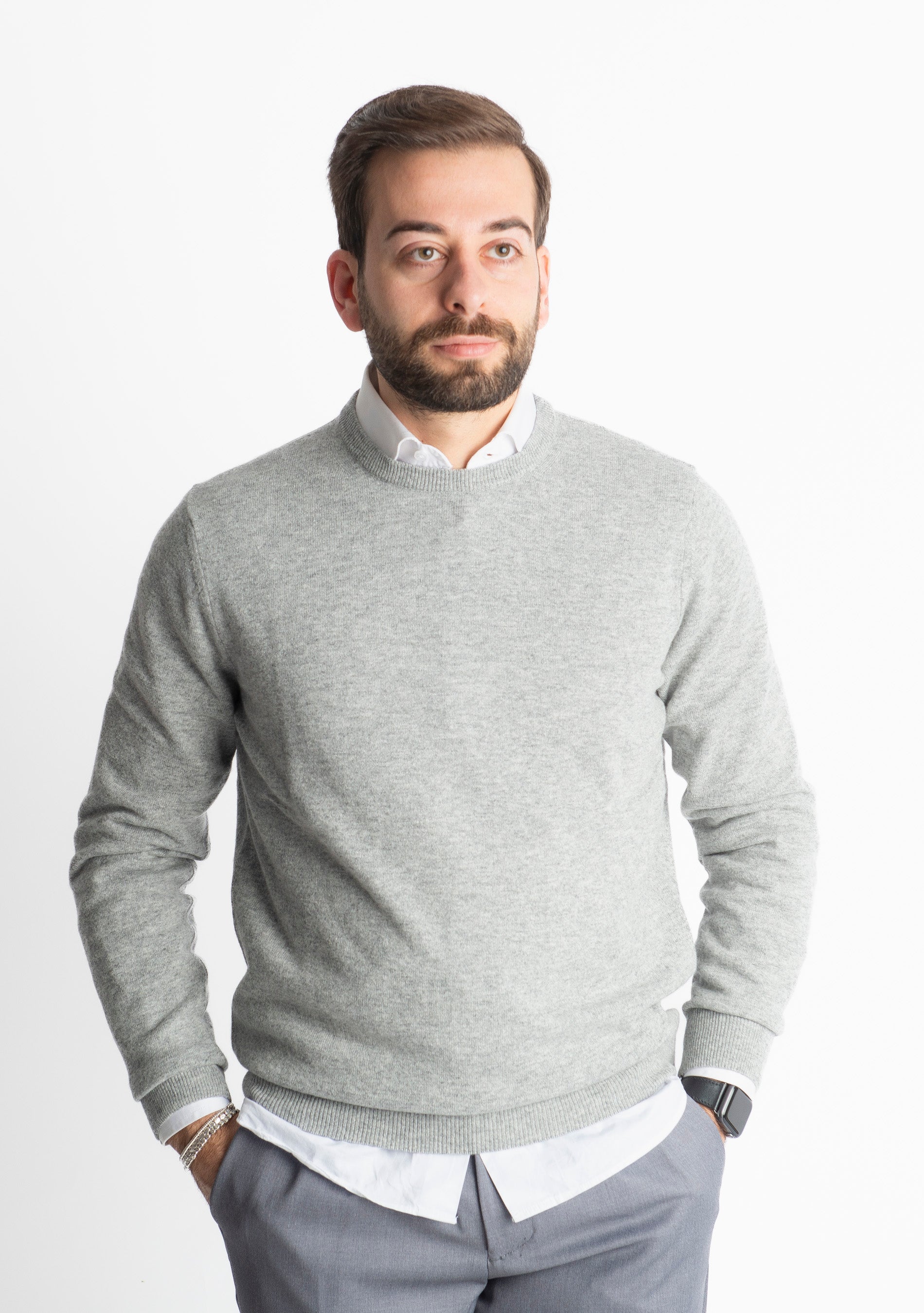 Maglioncino Misto Cashmere Grigio