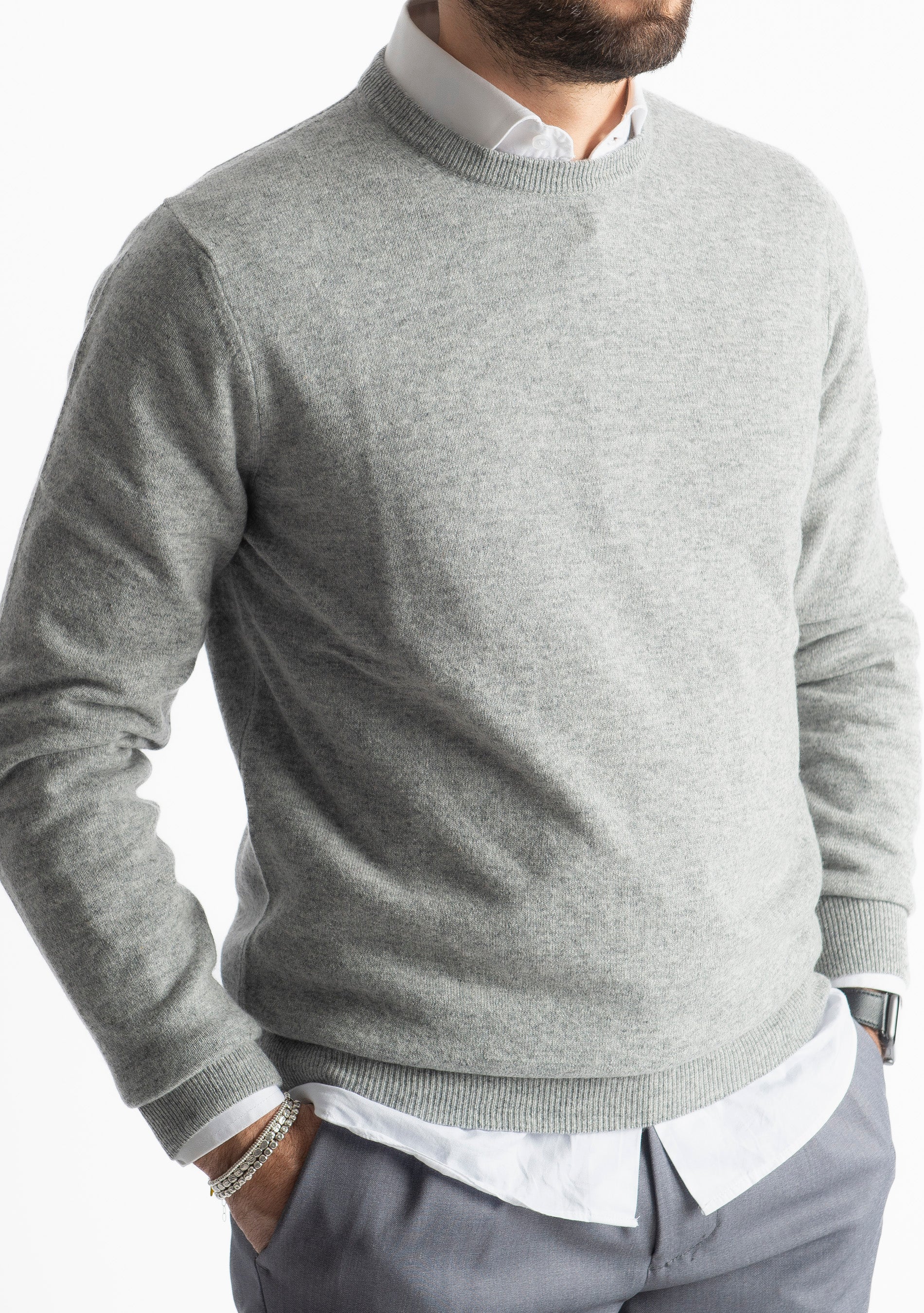 Maglioncino Misto Cashmere Grigio