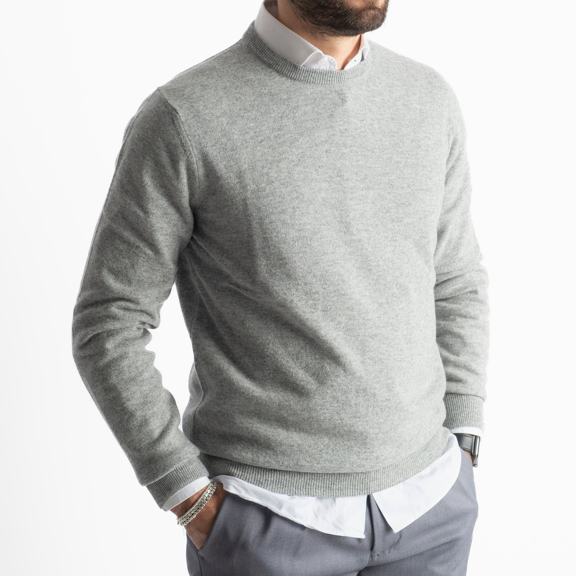 Maglioncino Misto Cashmere Grigio