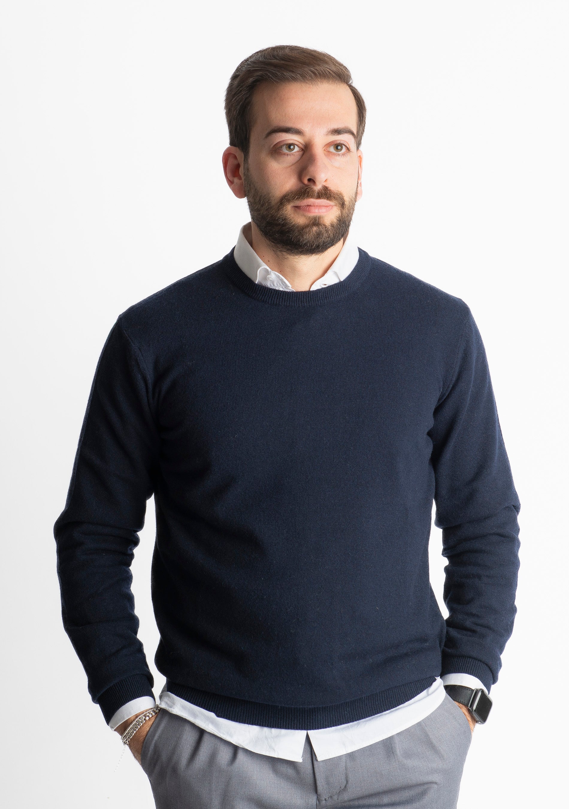 Maglioncino Misto Cashmere Blu