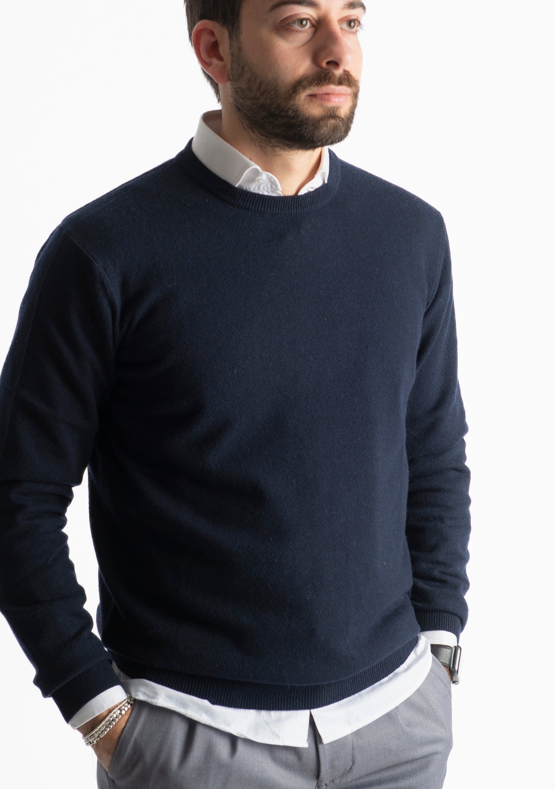 Maglioncino Misto Cashmere Blu