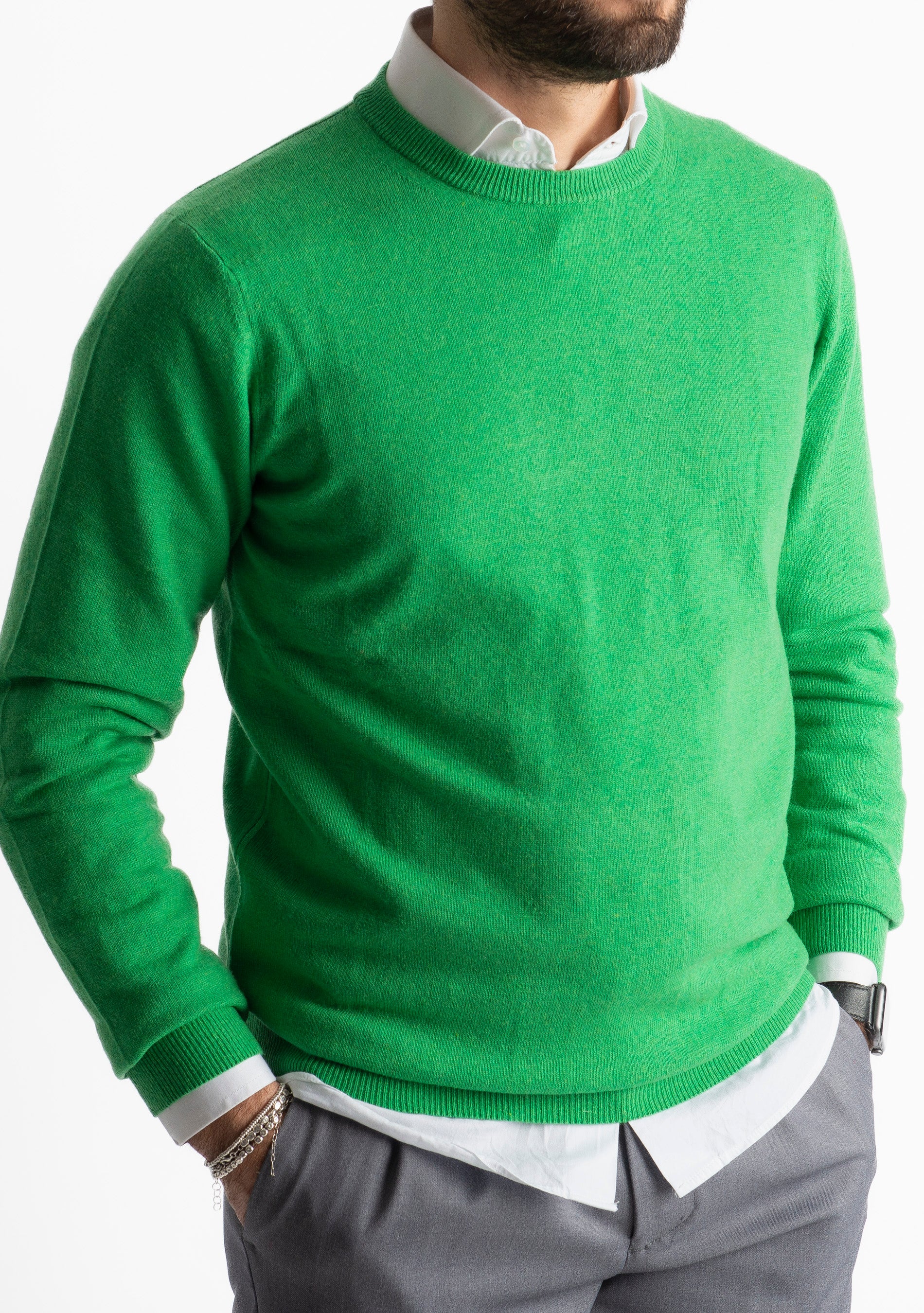 Maglioncino Misto Cashmere Verde Mela