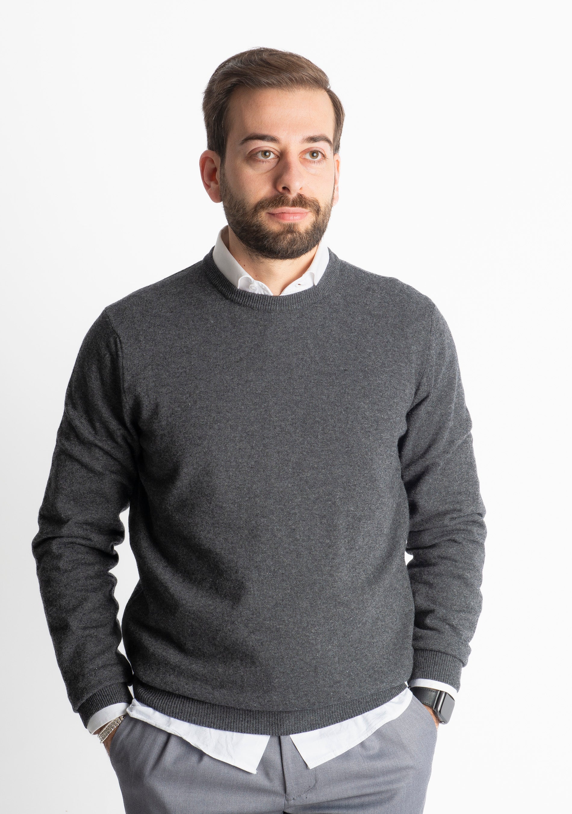 Maglioncino Misto Cashmere Grigio Antracite