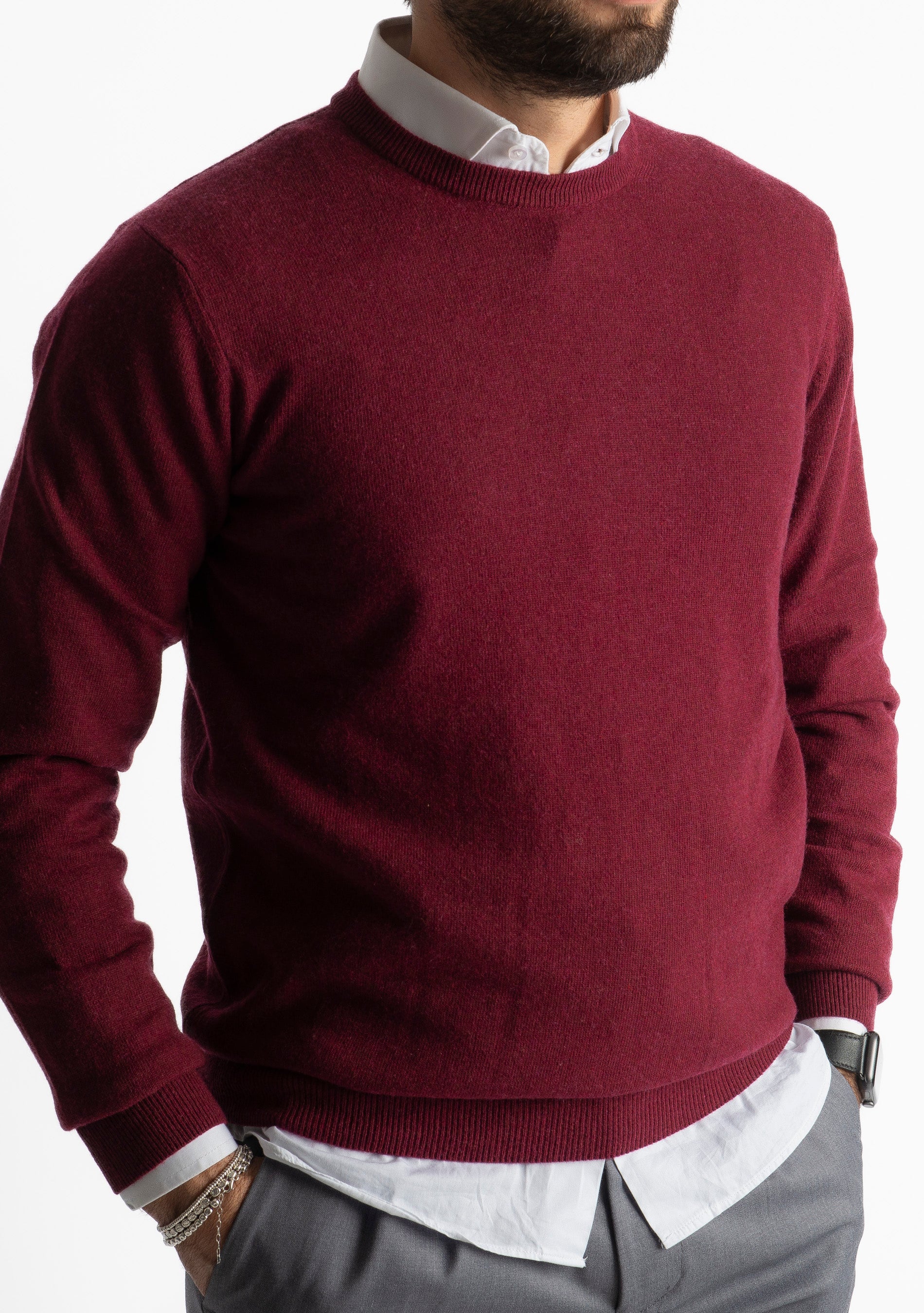 Maglioncino Misto Cashmere Bordeaux
