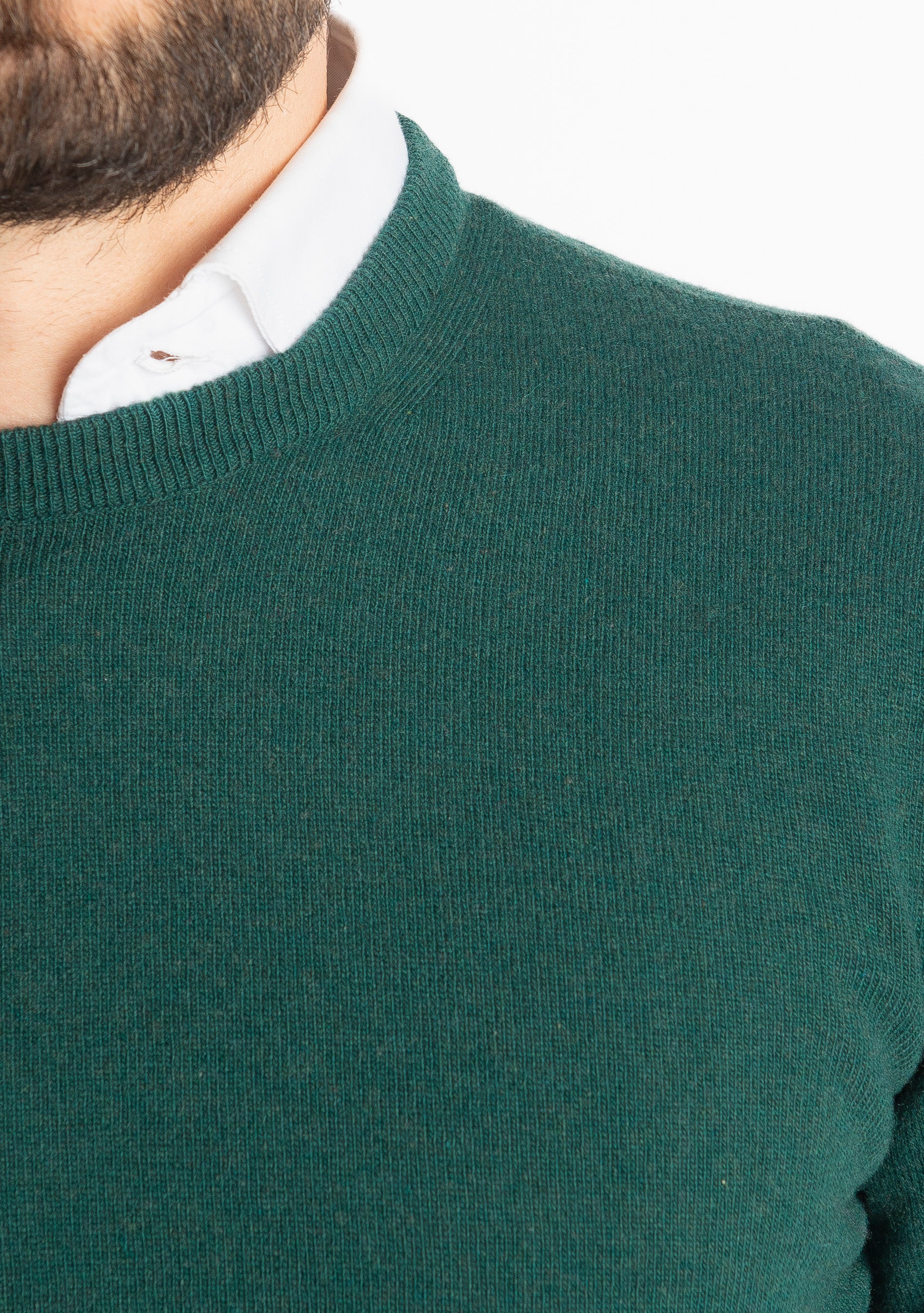 Maglioncino Girocollo In Lana Merinos Verde