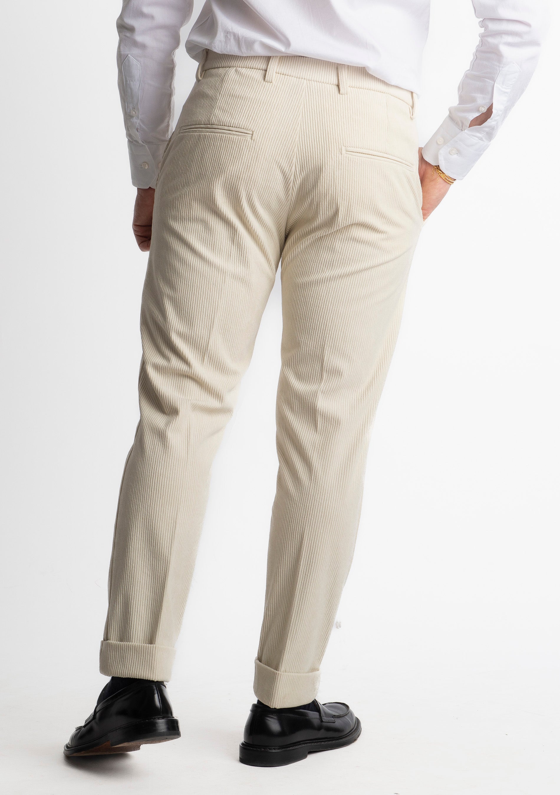 Pantalone Napoli In Velluto Panna