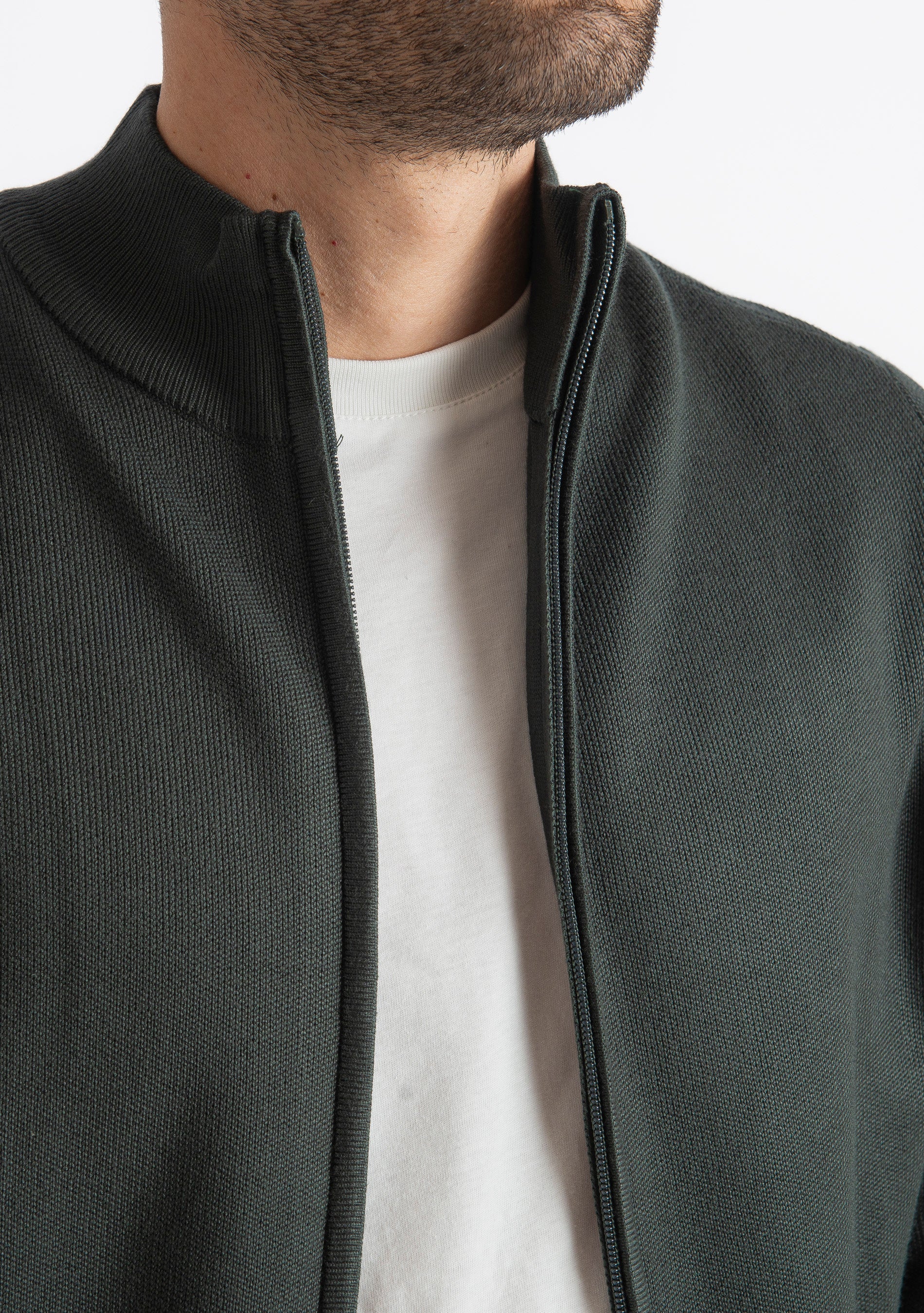 Cardigan con Zip Verde