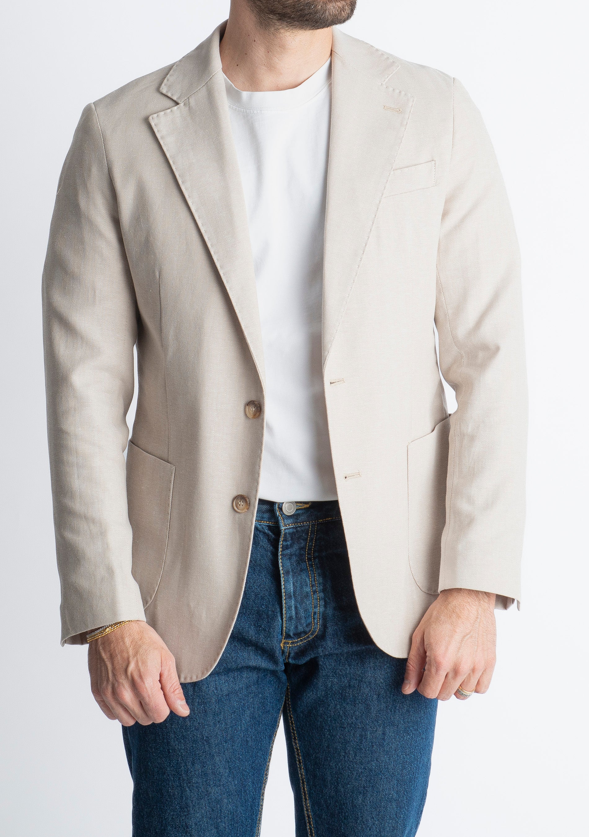 Giacca Praiano in Lino Beige