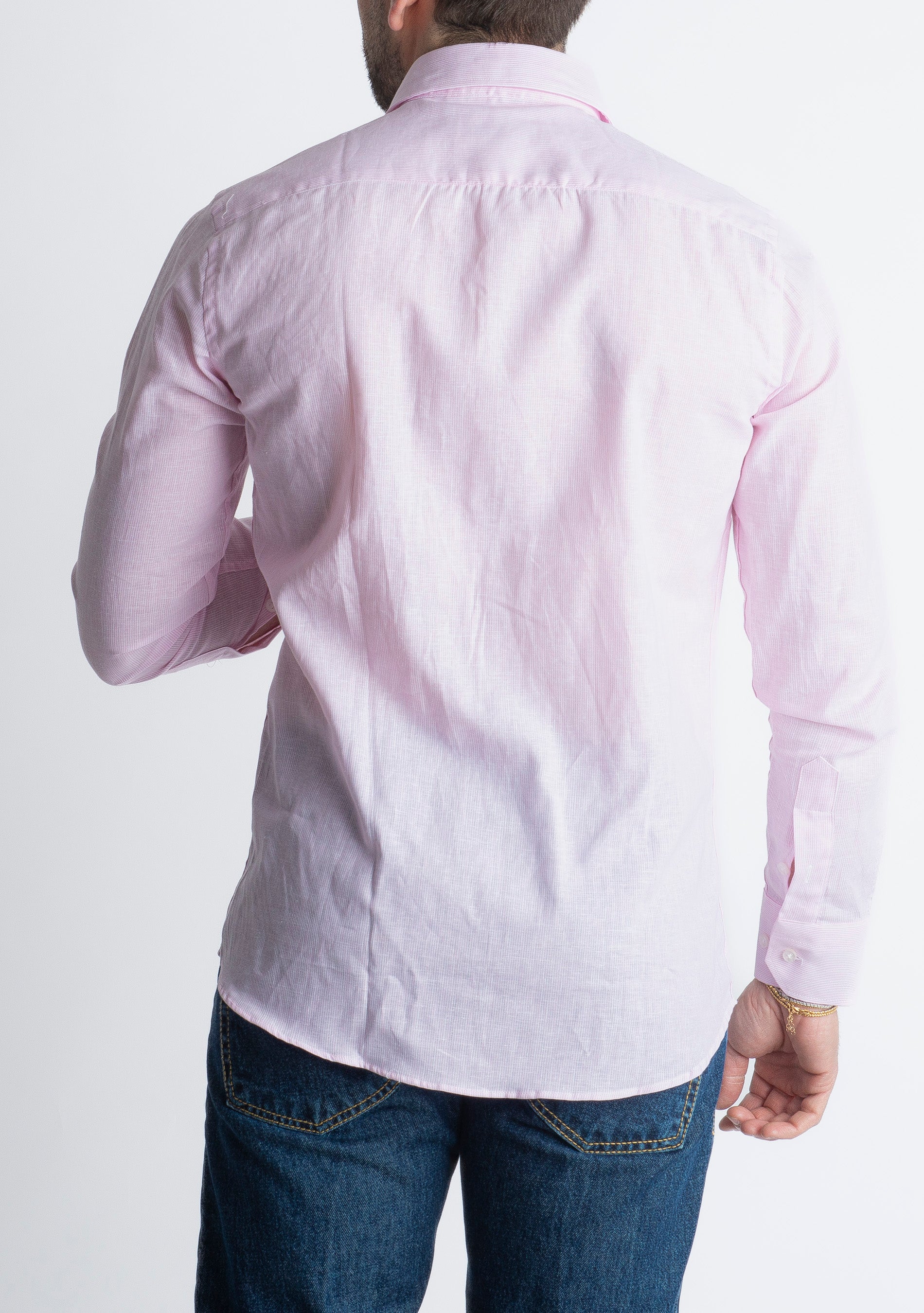 Camicia in Lino Mille Righe Rosa