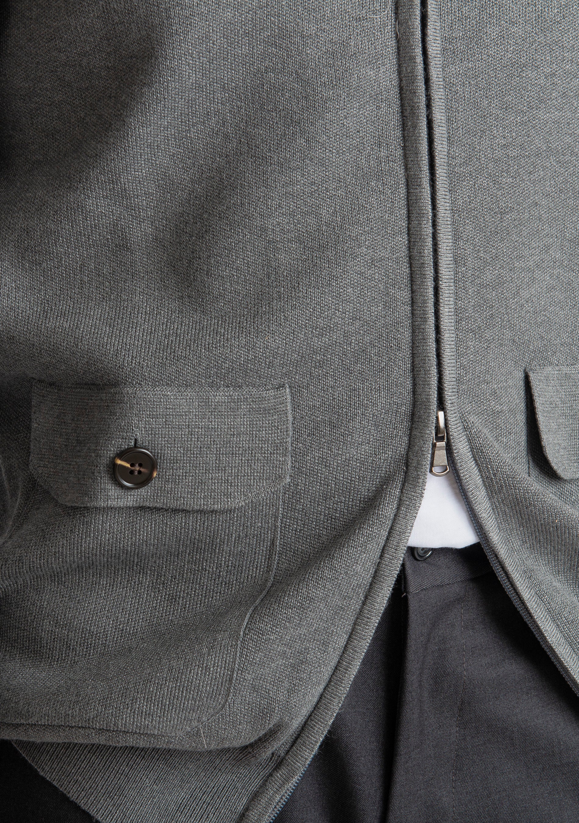 Cardigan con Zip Grigio