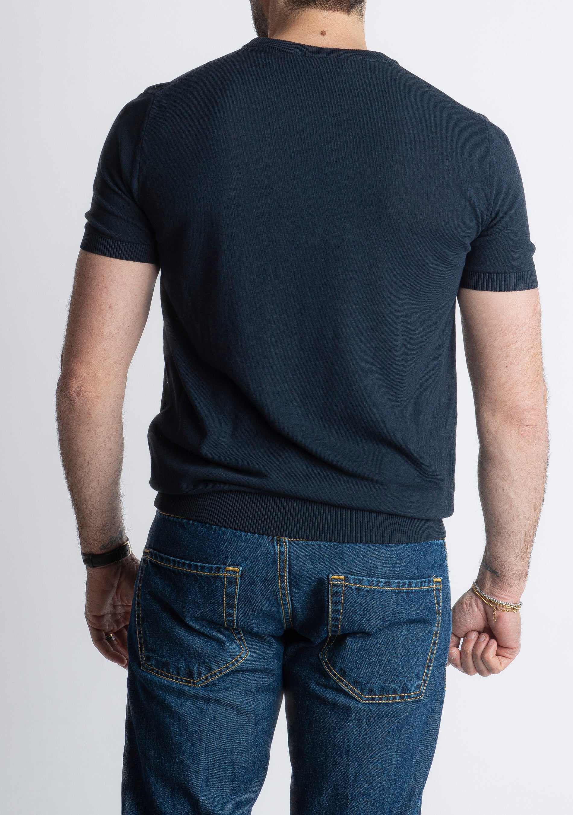 T-shirt Ostuni in Crêpe di Cotone Blu