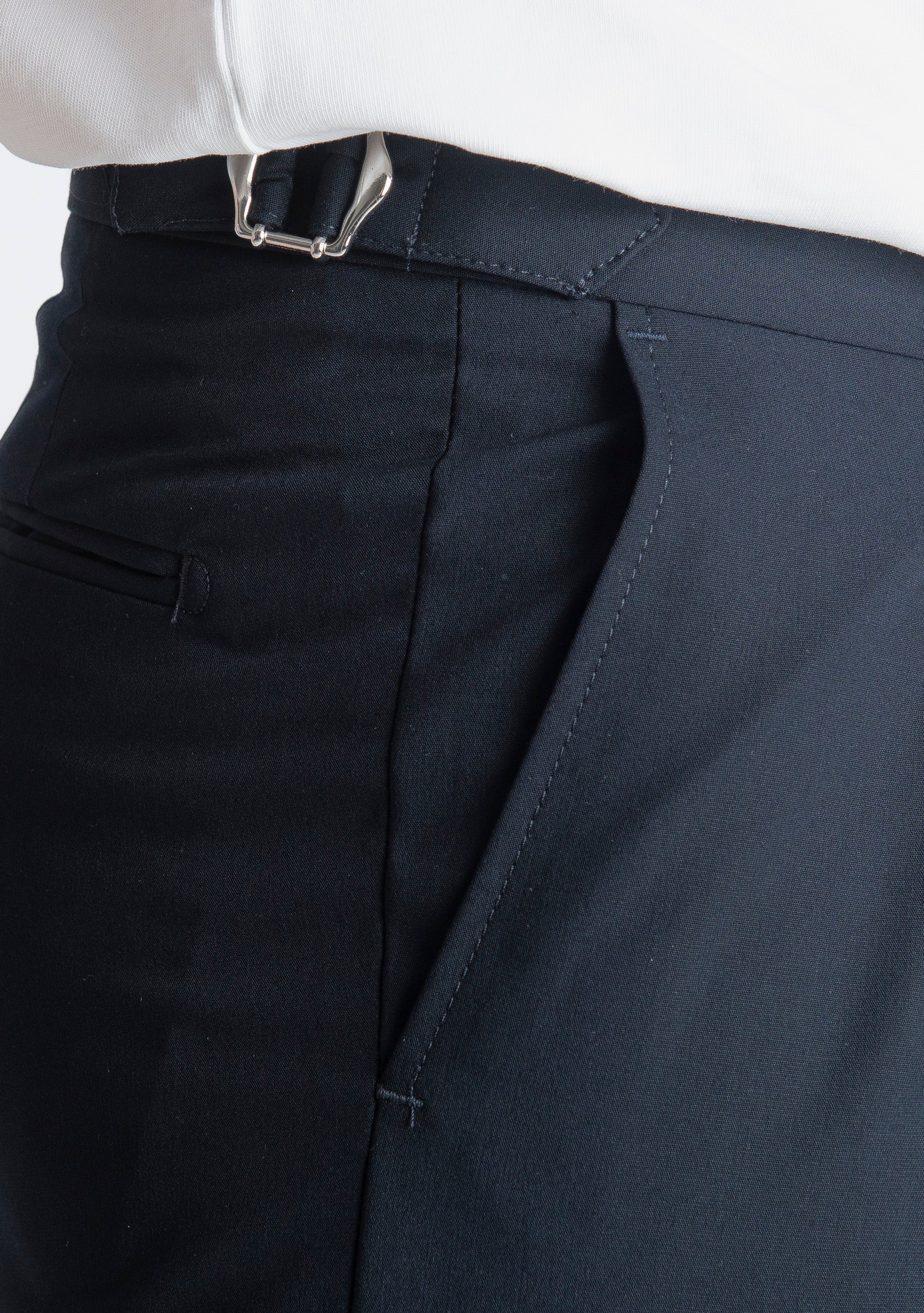 Pantalone Vita Alta con Fibbia TO8027 Blu