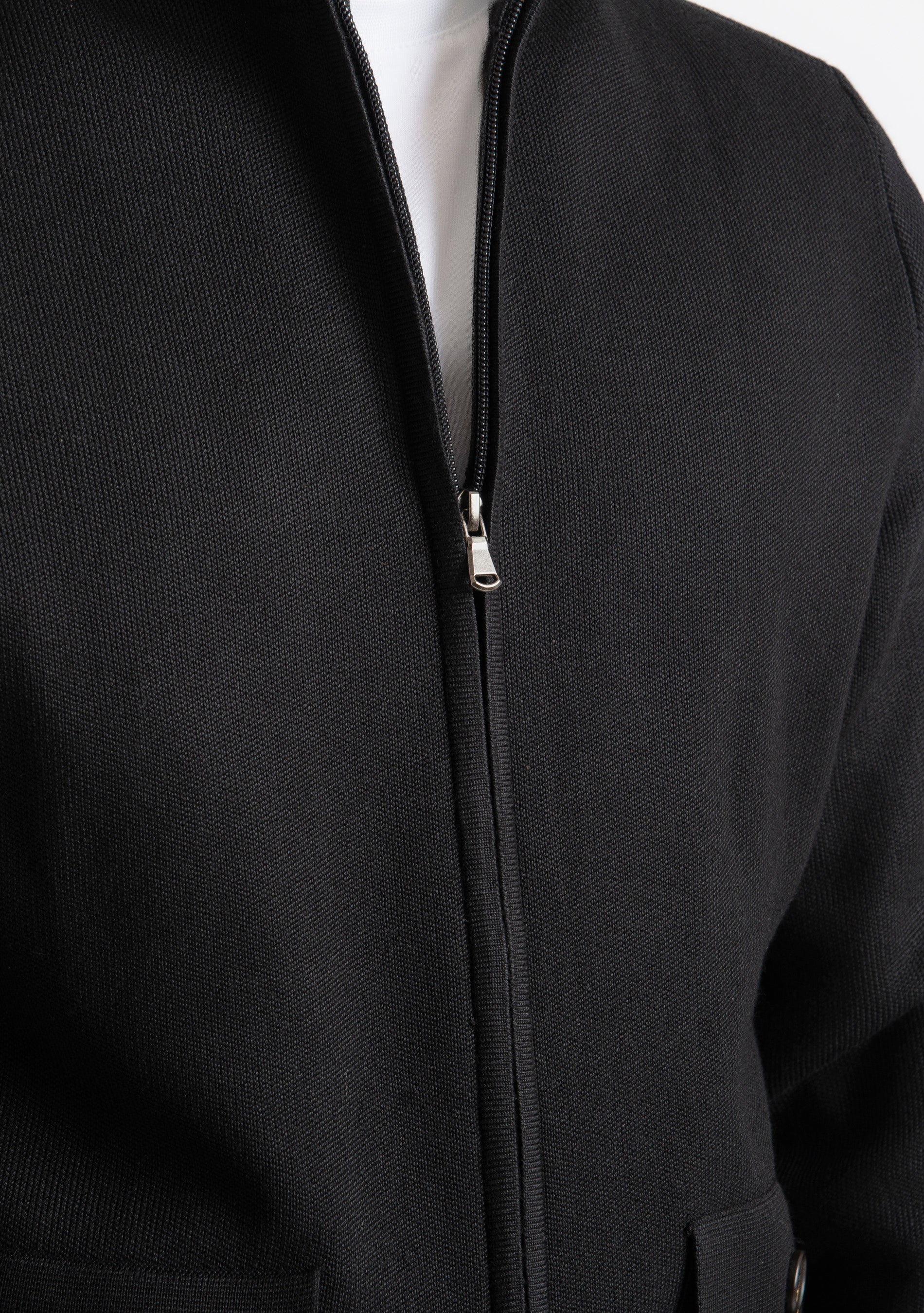 Cardigan con Zip Nero