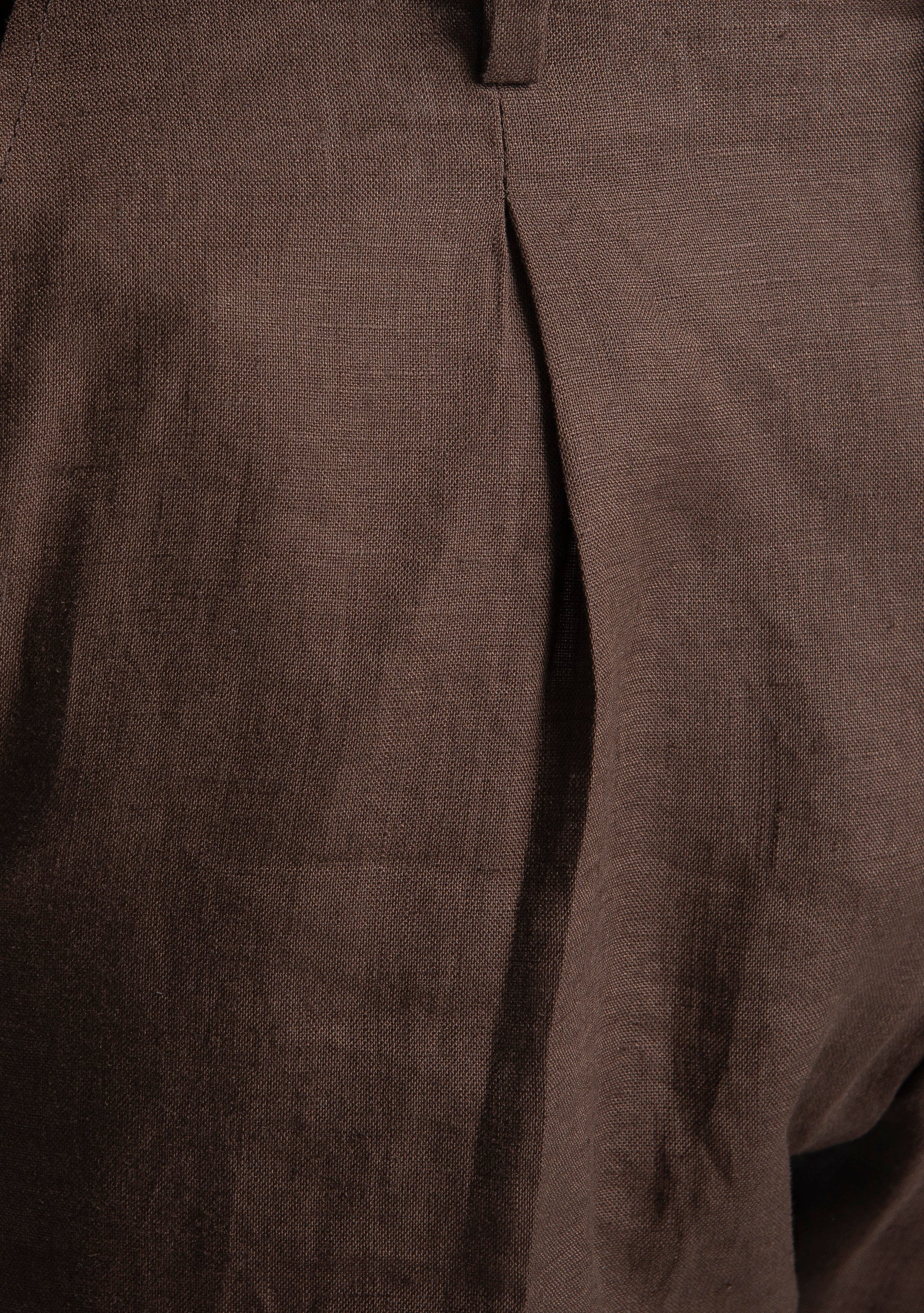 Pantalone 100% Lino Irlandese Fondo Ampio Moro