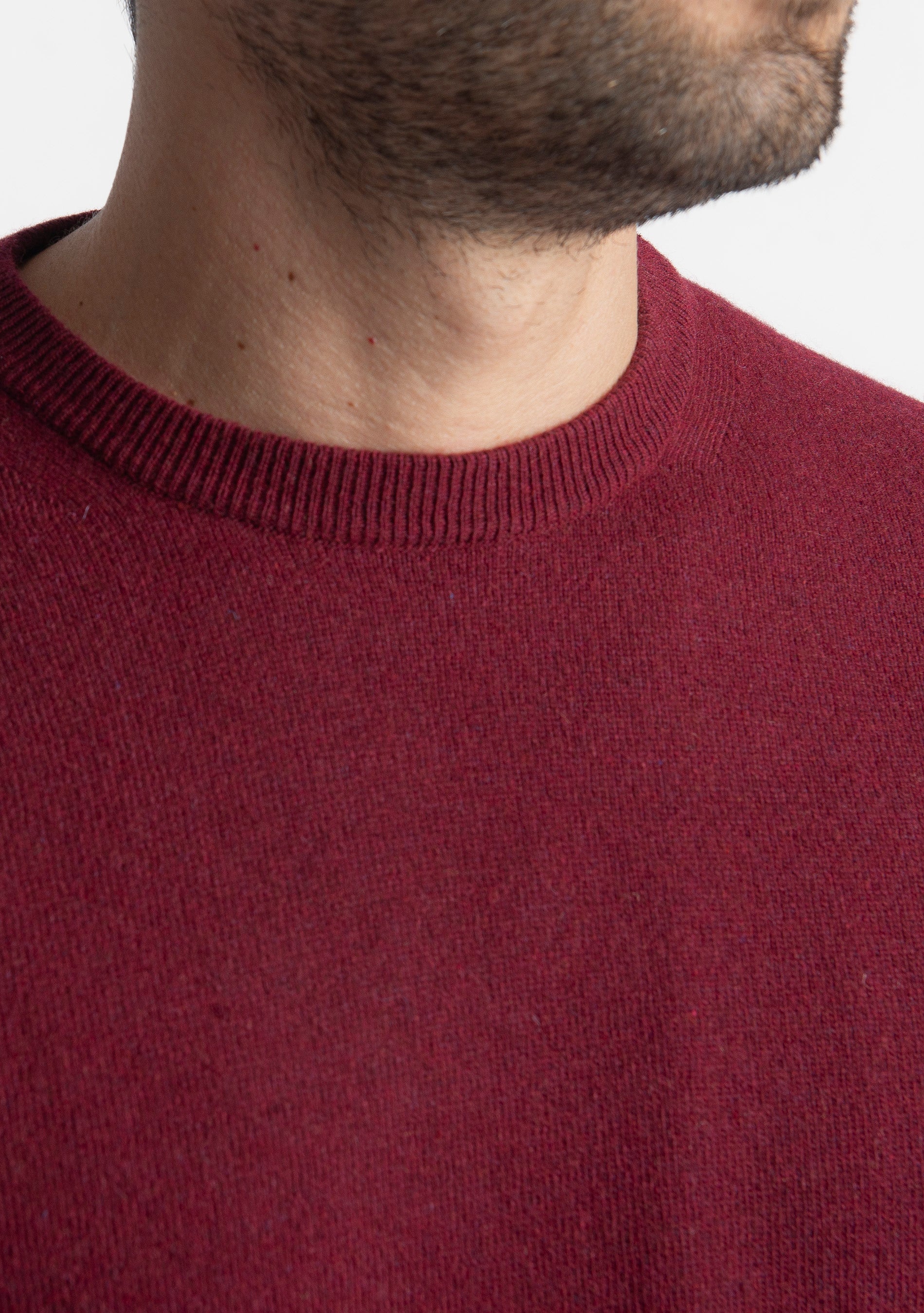 Maglioncino Girocollo Misto Cachemire Brodeaux