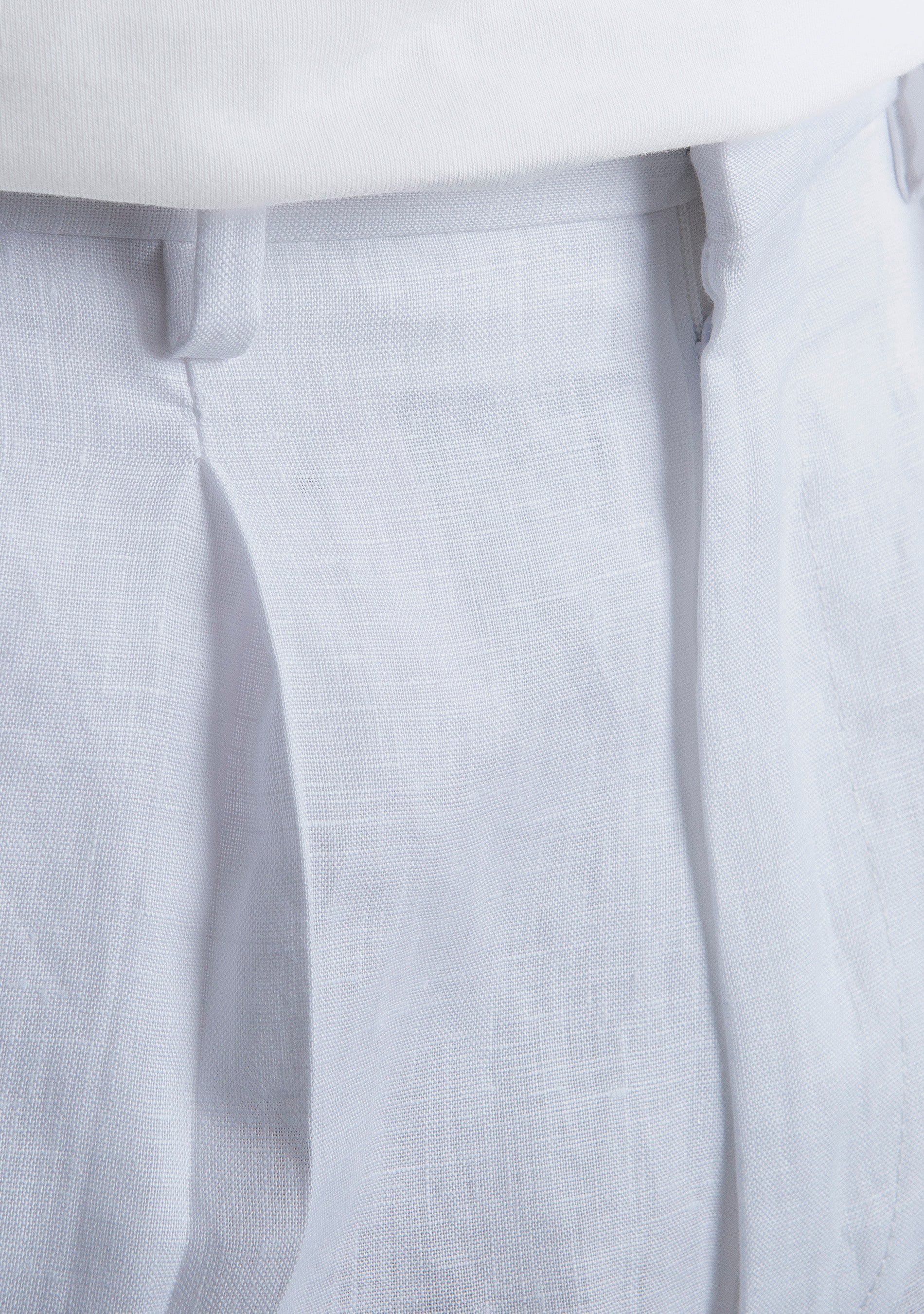Pantalone 100% Lino Irlandese Fondo Ampio Bianco
