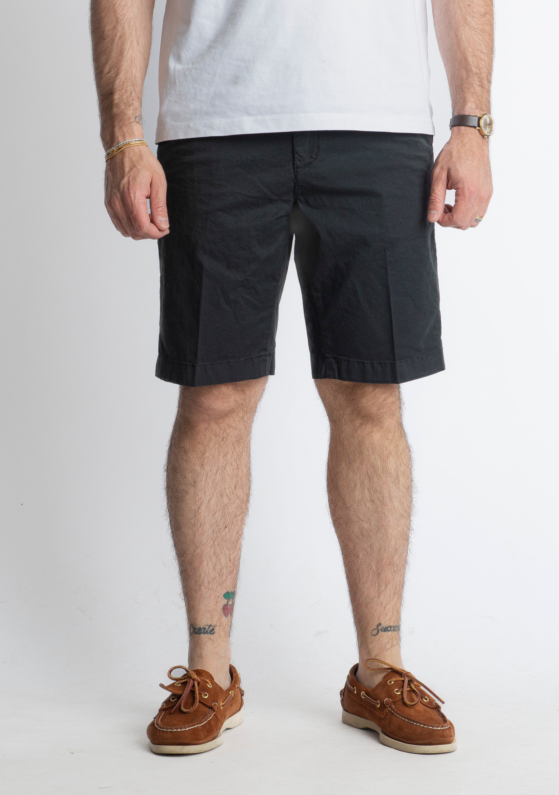 Bermuda in Cotone Tasca America Nero