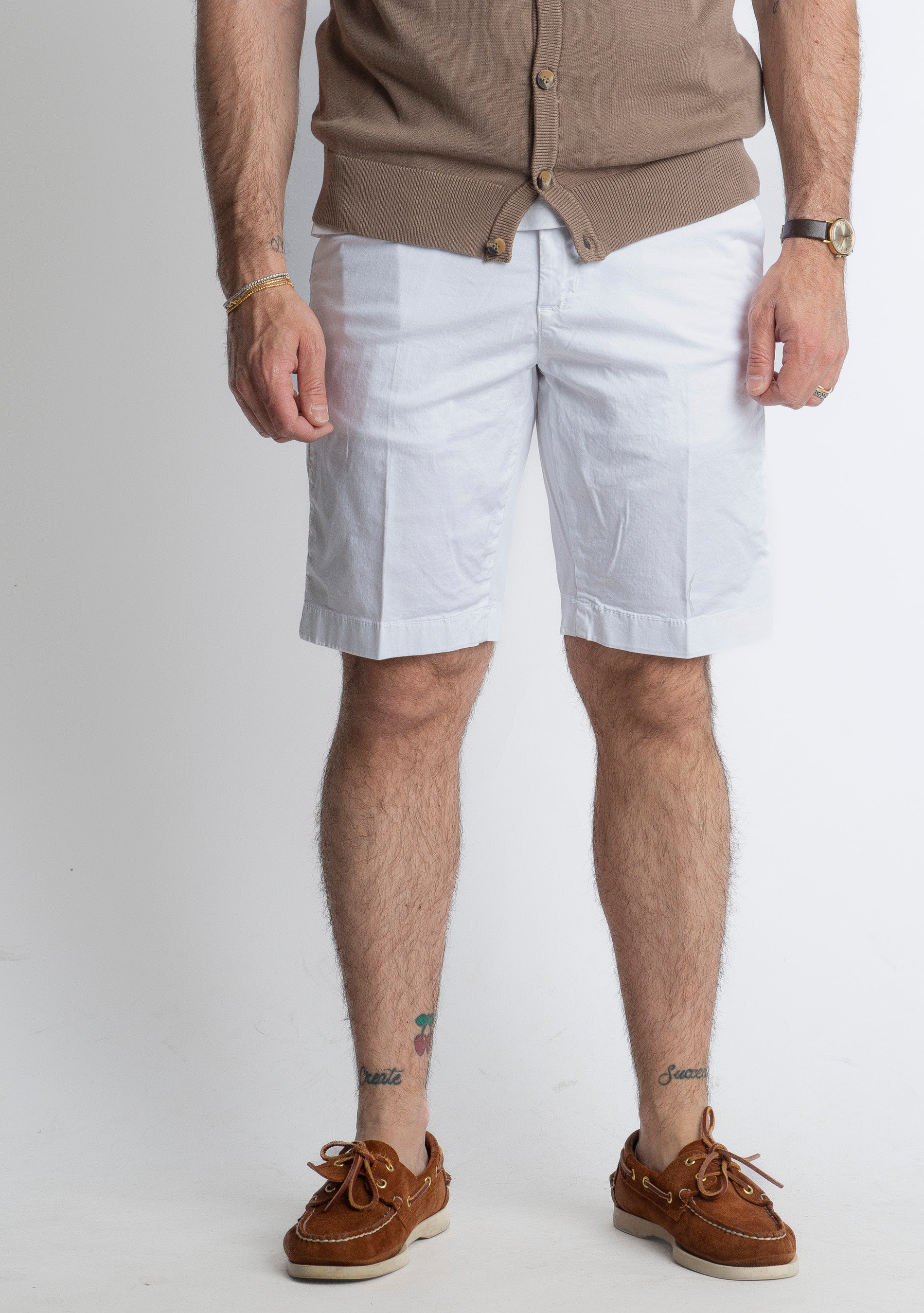 Bermuda in Cotone Tasca America Bianco