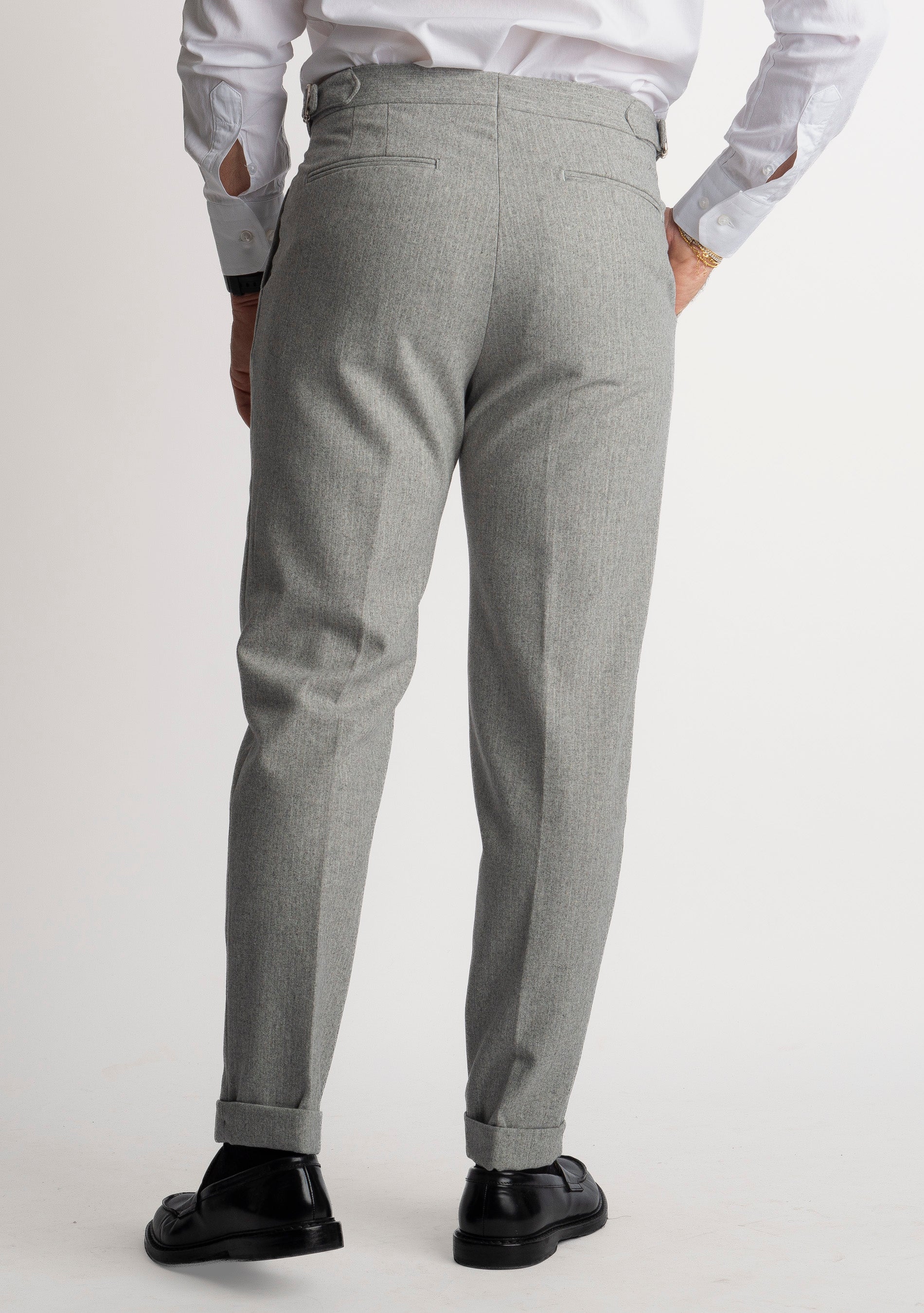 Pantalone Mecenate Gessato in Lana TO8025 Grigio