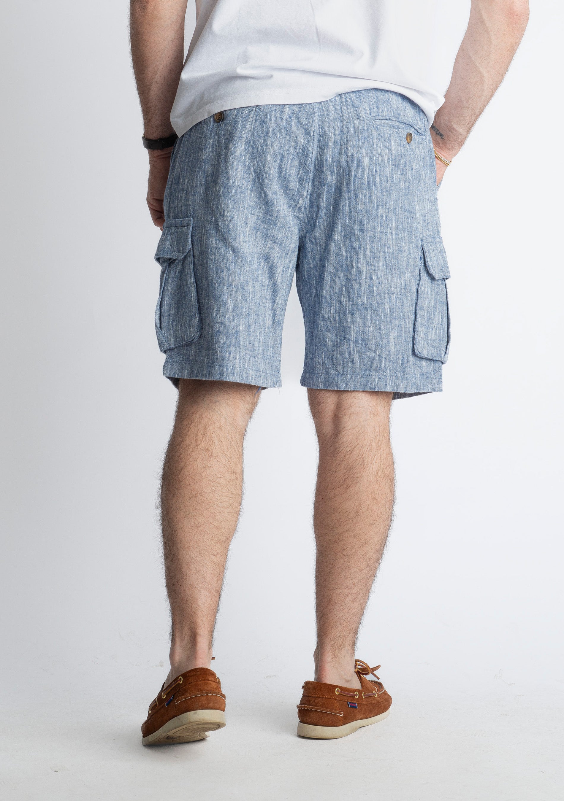 Bermuda Cargo 100% Lino Denim