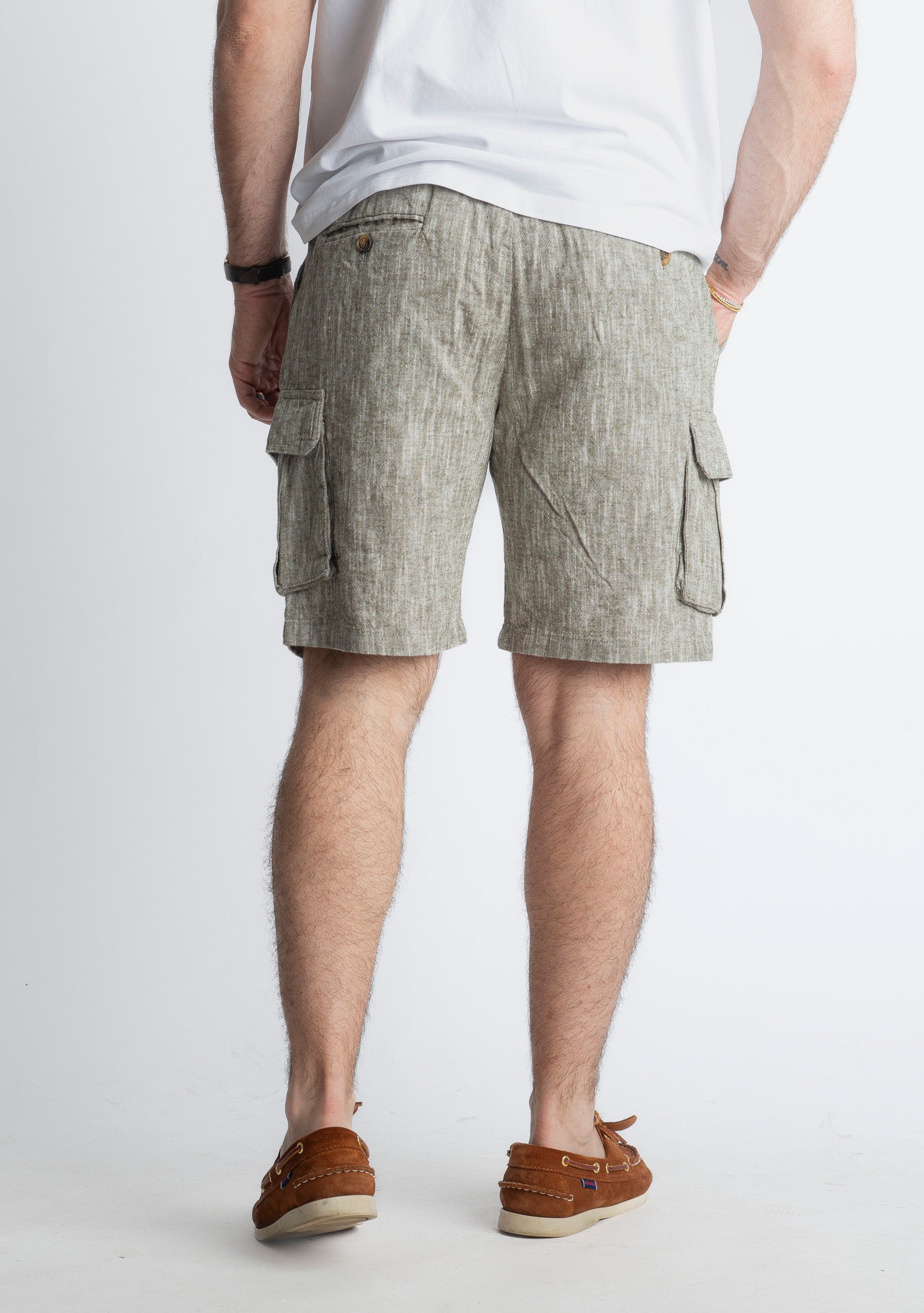 Bermuda Cargo 100% Lino Verde