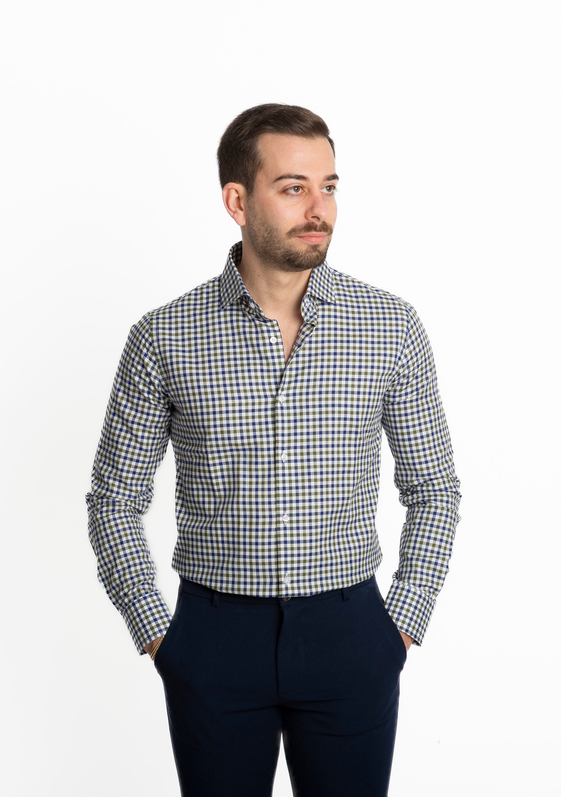 Camicia Quadri Blu-Verde