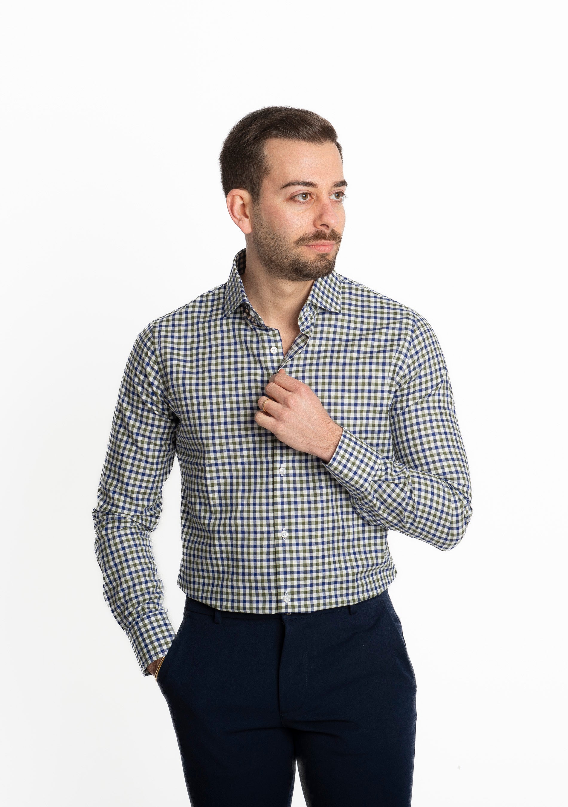Camicia Quadri Blu-Verde