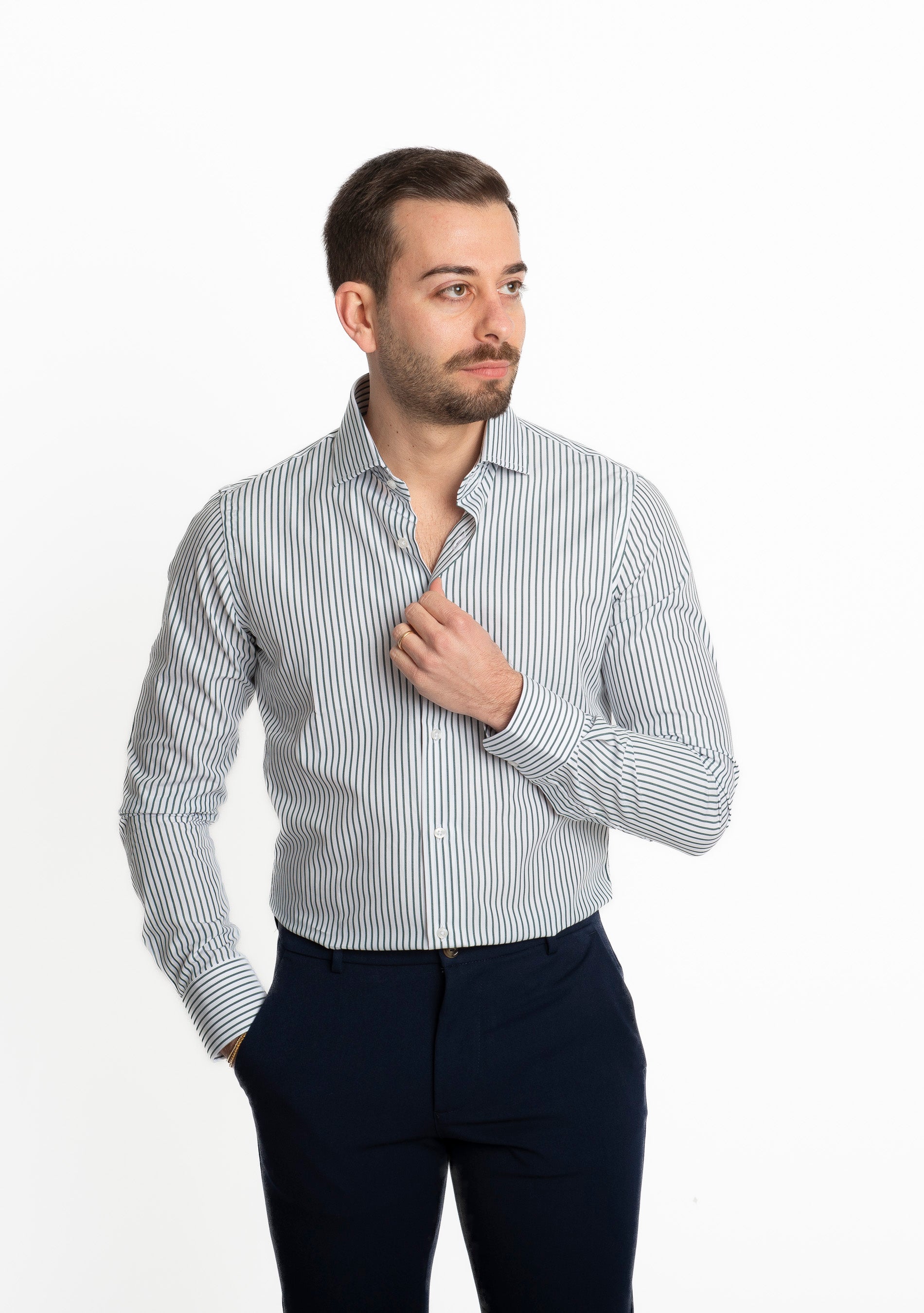 Camicia Rigata Verde