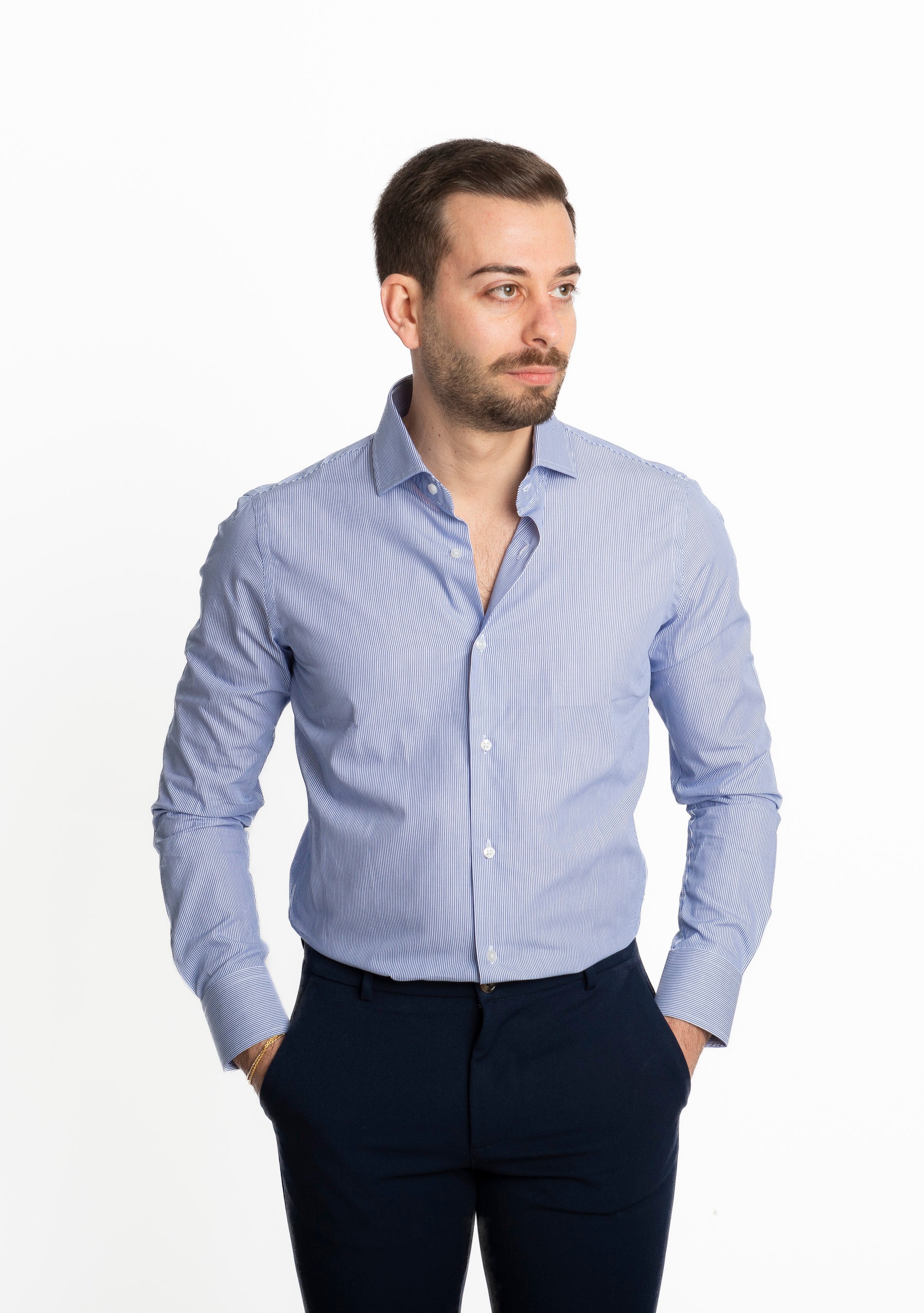 Camicia Mille Righe Blu