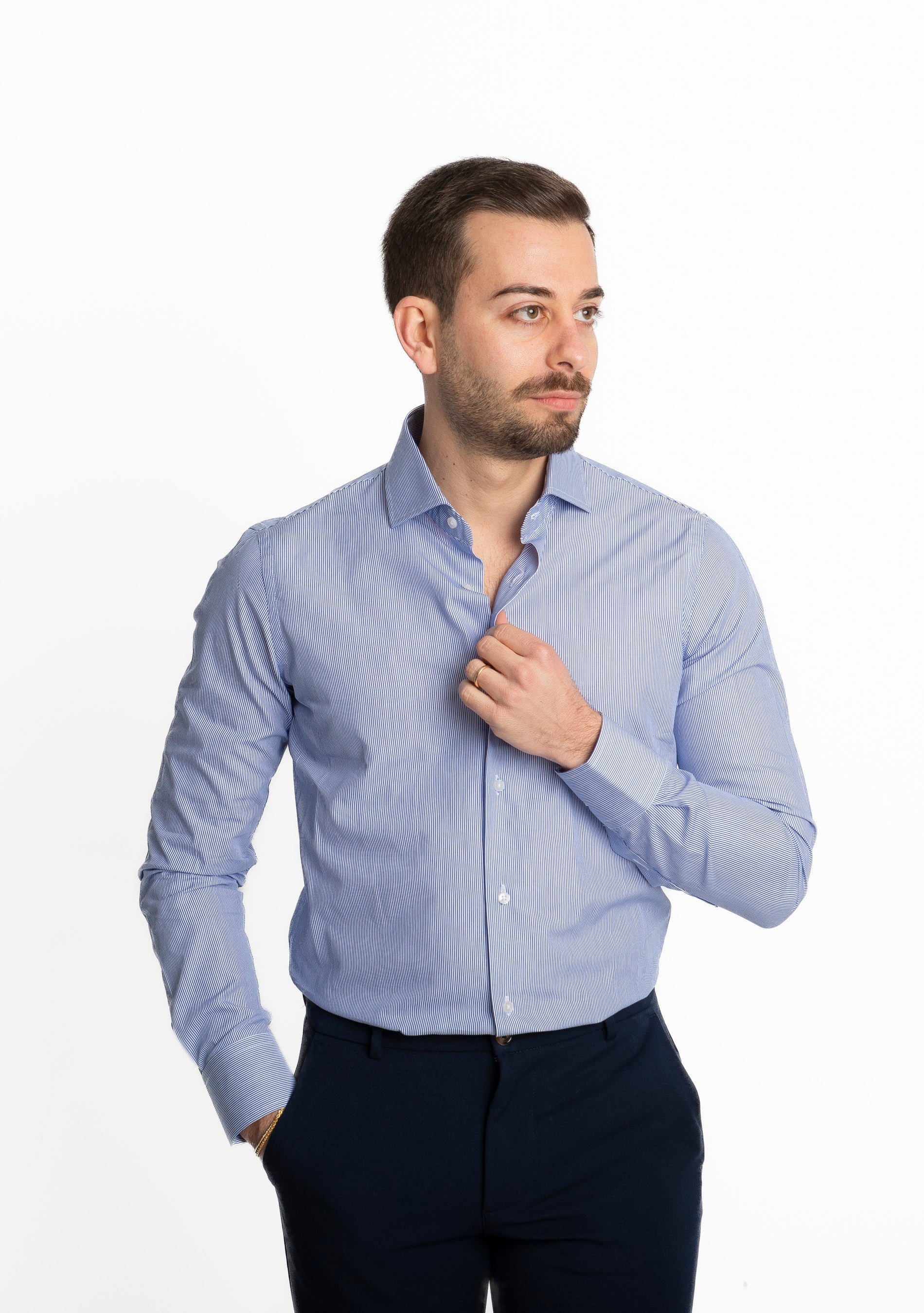 Camicia Mille Righe Blu