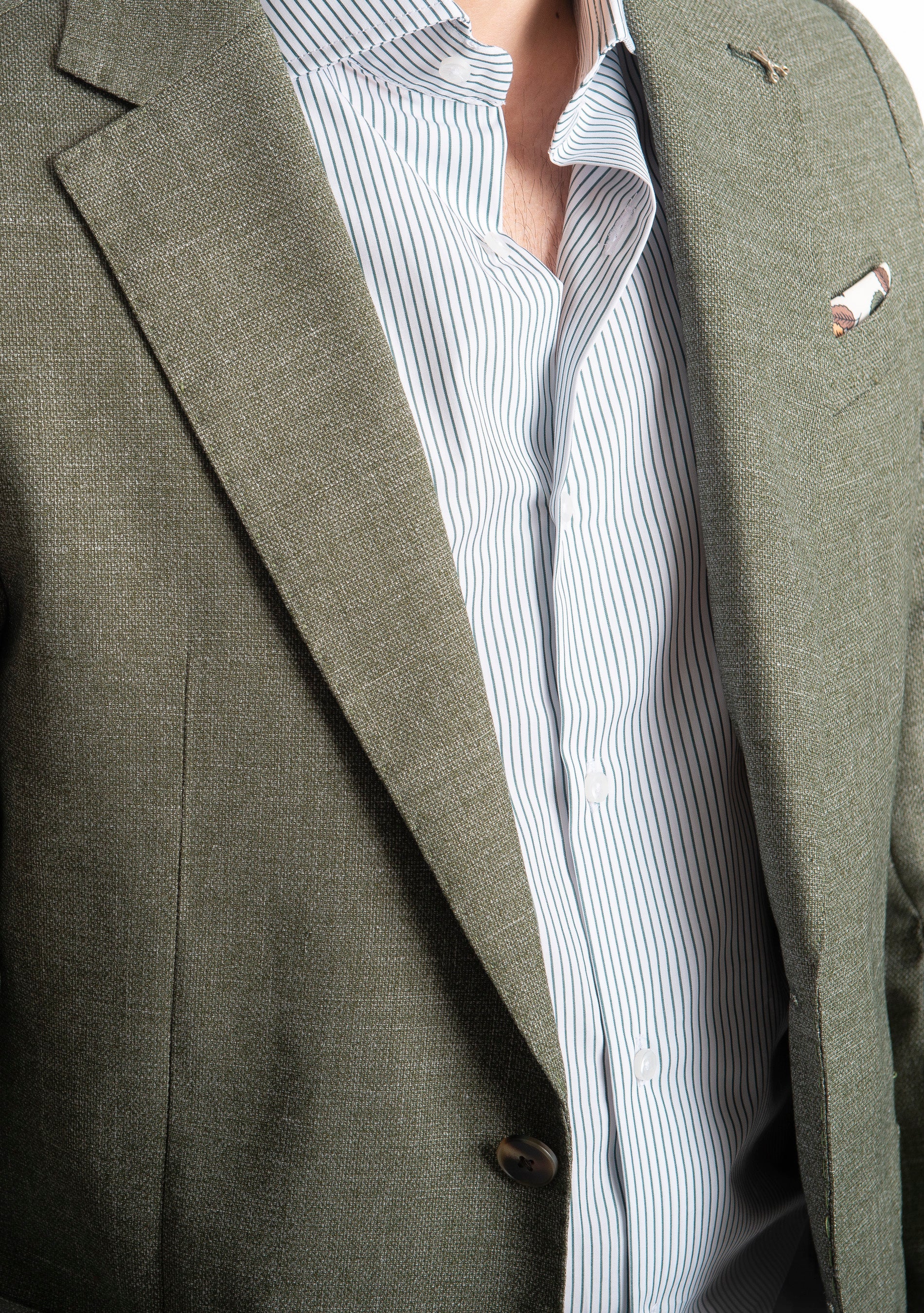 Camicia Uomo Rigata Verde 01